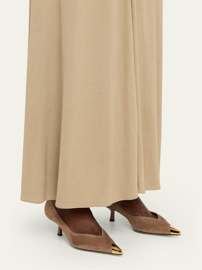 Giuseppe Zanotti Suede Golden Cap-Toe Pumps outlook