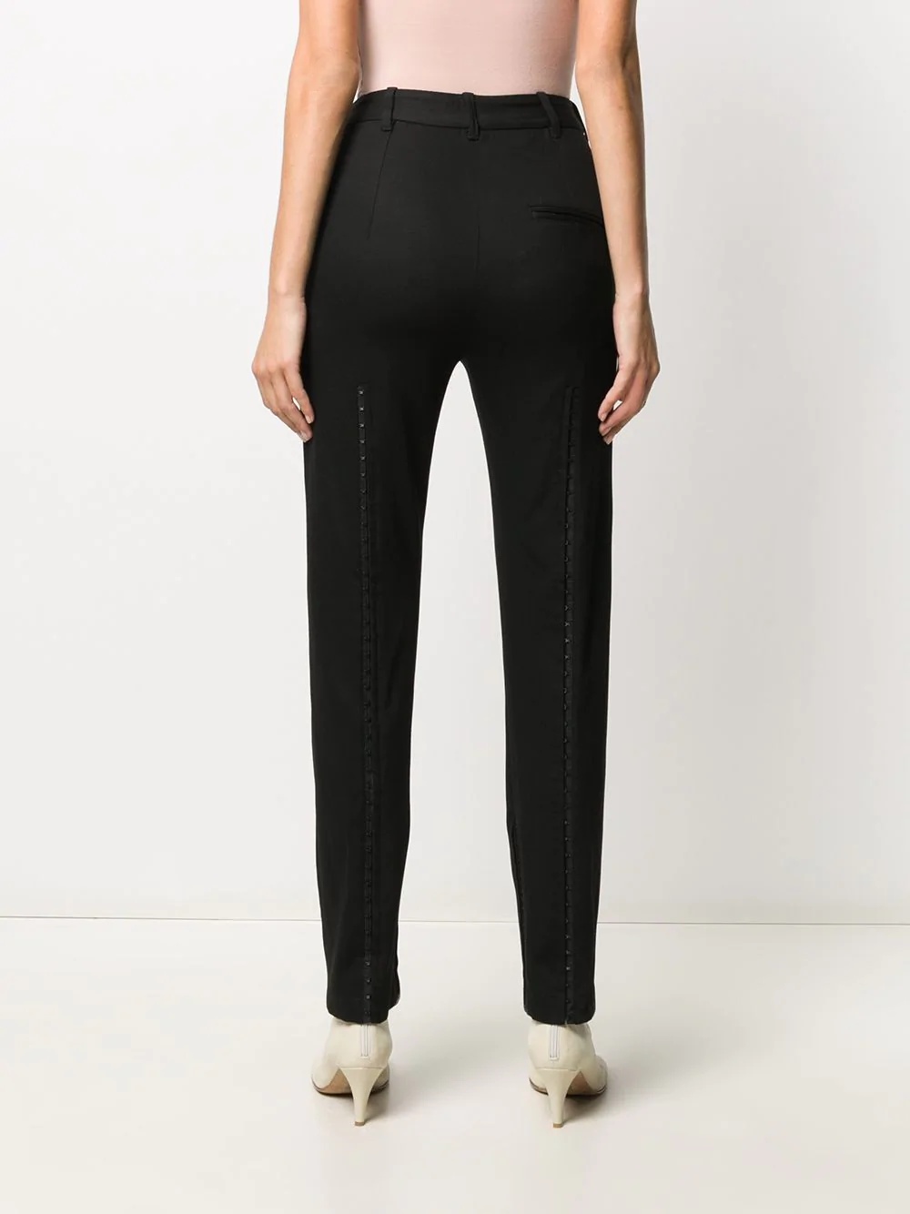 hook-detail tailored trousers  - 4