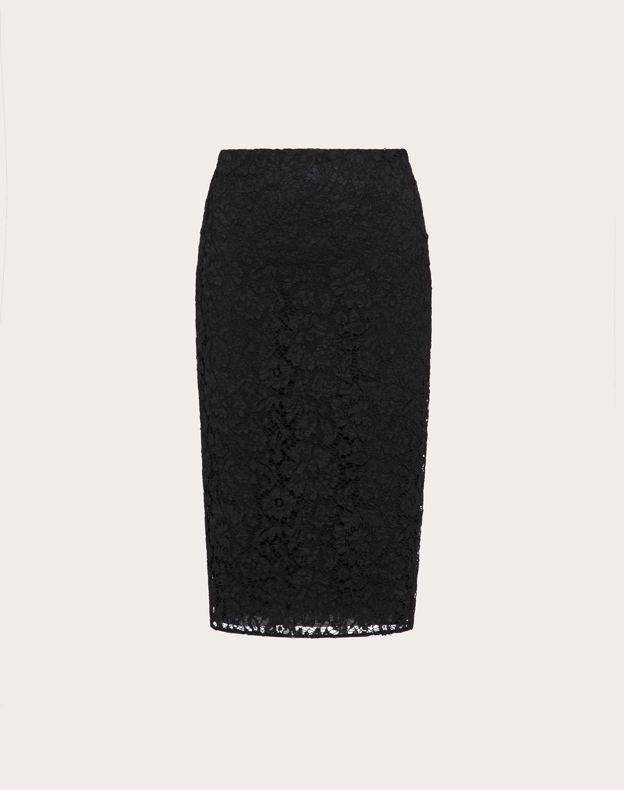 STRETCH HEAVY LACE PENCIL SKIRT - 1