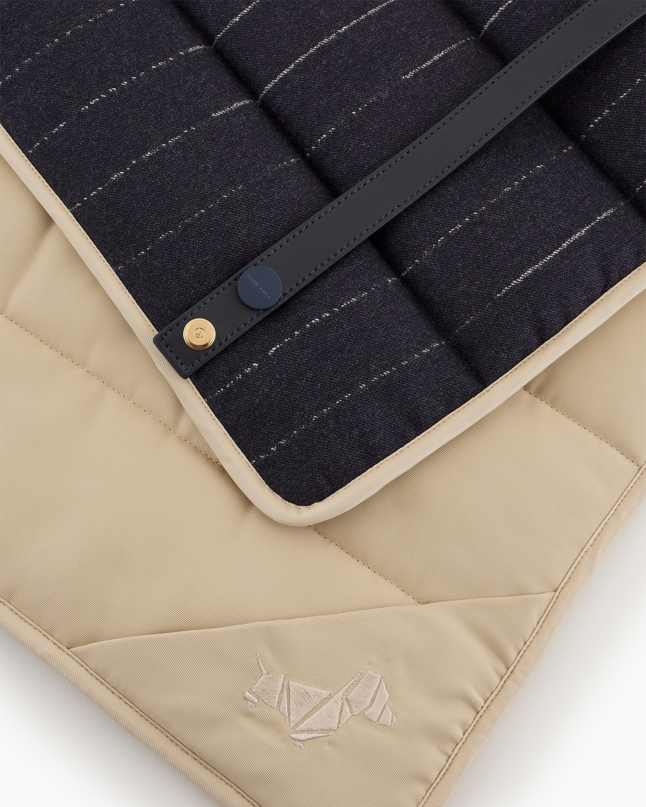 POLDO X GIORGIO ARMANI TRAVEL MAT IN PINSTRIPED VIRGIN WOOL - 4