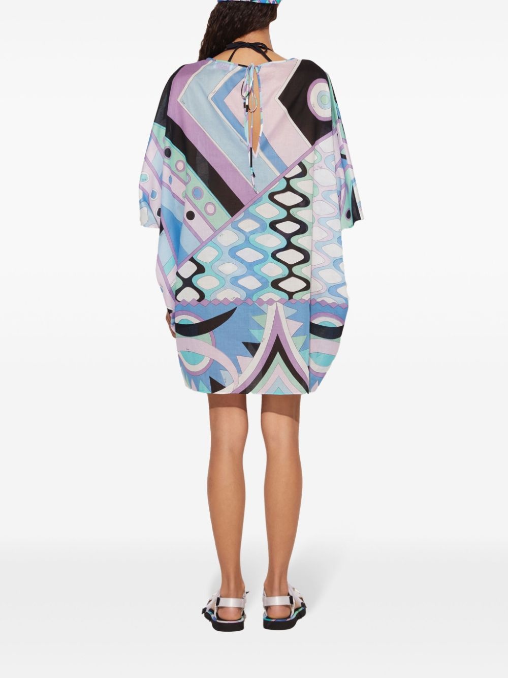 Vivara-print kaftan minidress - 4