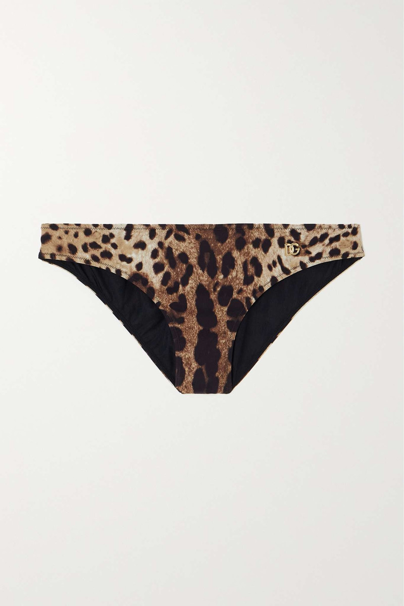 Leopard-print bikini briefs - 1