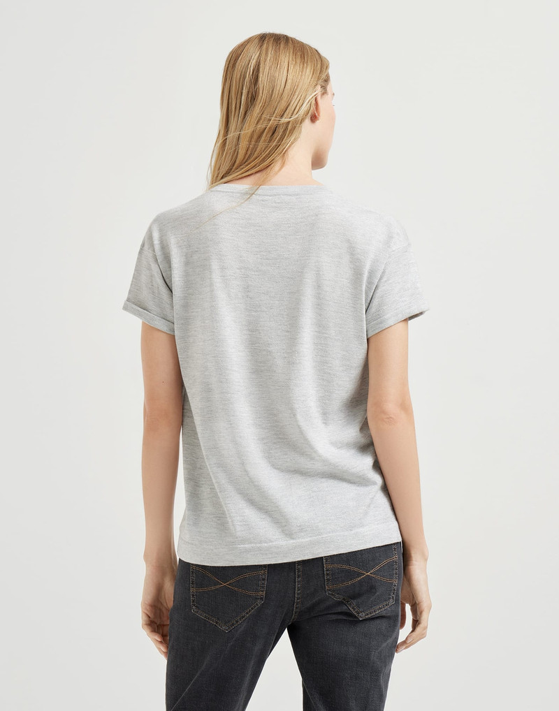 Brunello Cucinelli Sparkling cashmere and silk lightweight knit T-shirt outlook