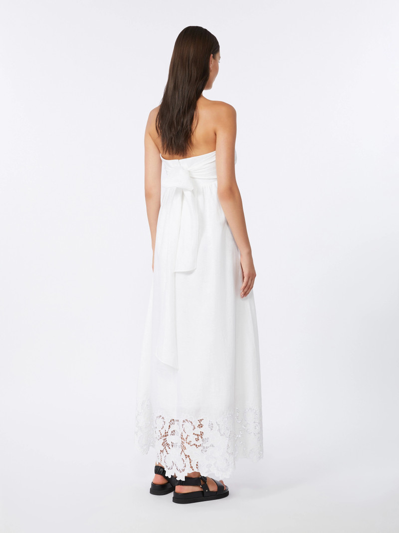 SCENA Linen canvas bustier dress - WHITE 4
