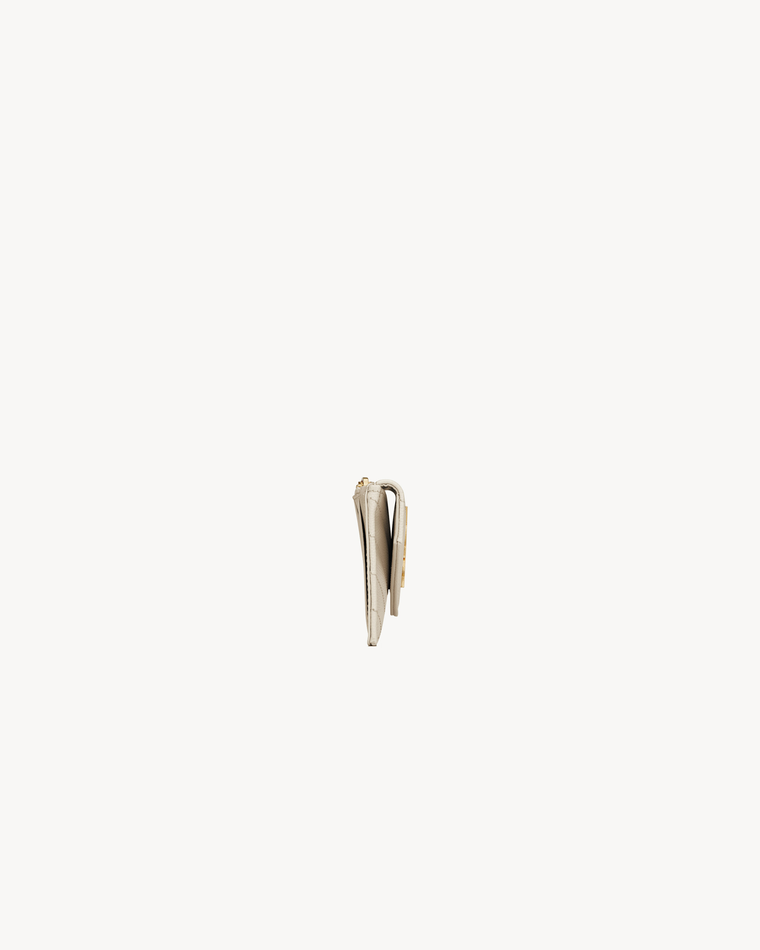 CASSANDRE MATELASSÉ FRAGMENTS FLAP CARD CASE IN GRAIN DE POUDRE LEATHER - 3
