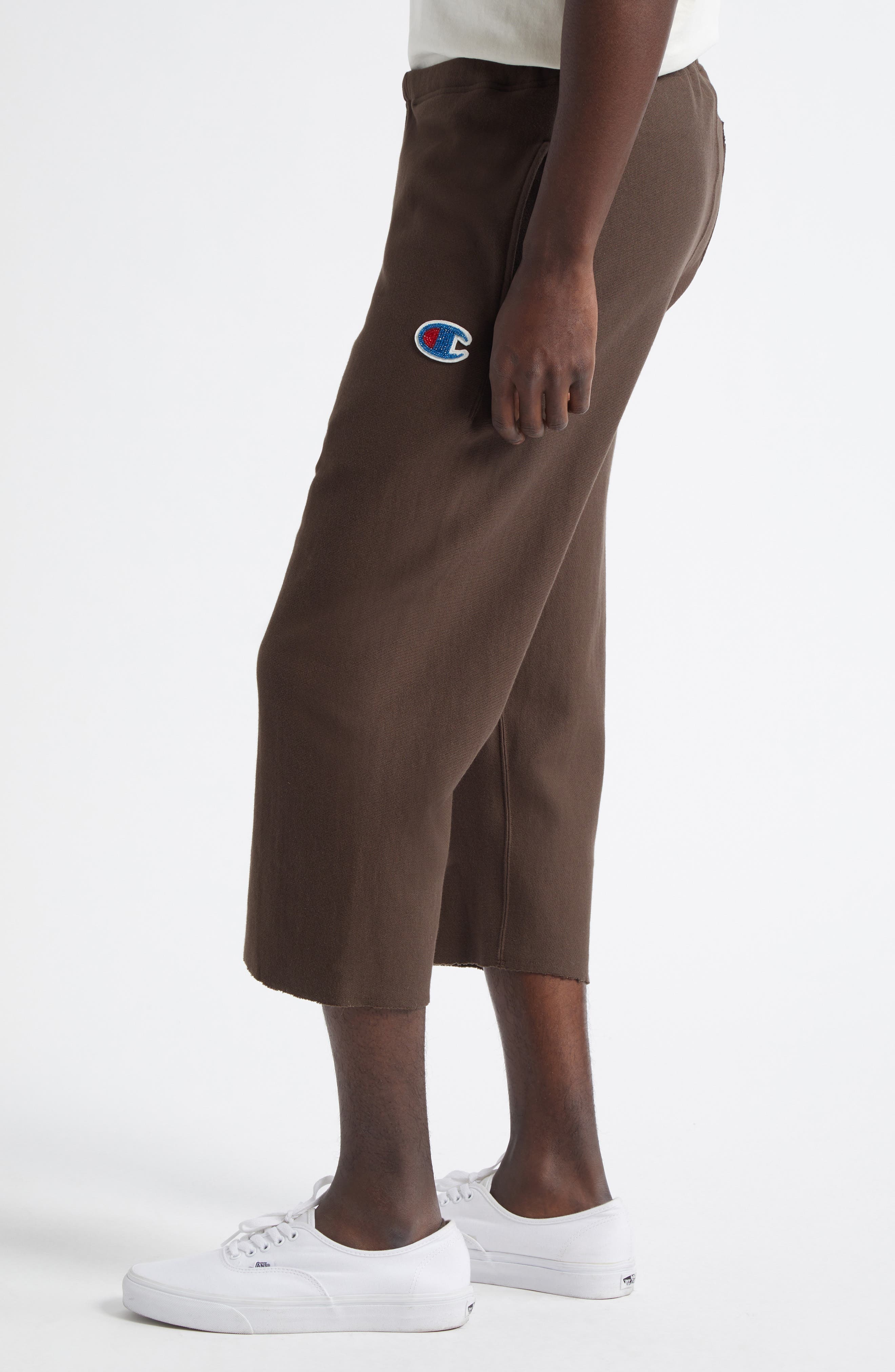 Undercover x Champion Reverse Weave® Cotton Fleece Crop Sweatpants in Brown at Nordstrom - 4