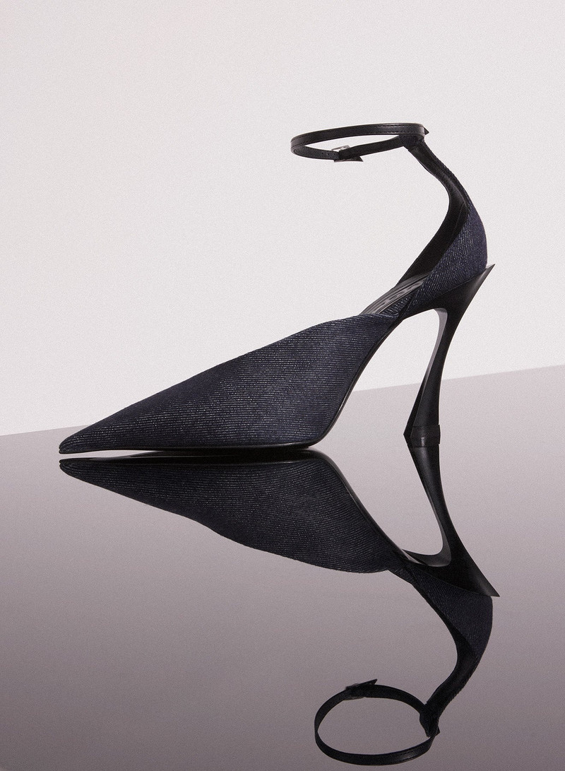 raw denim strappy fang 95 mules 3