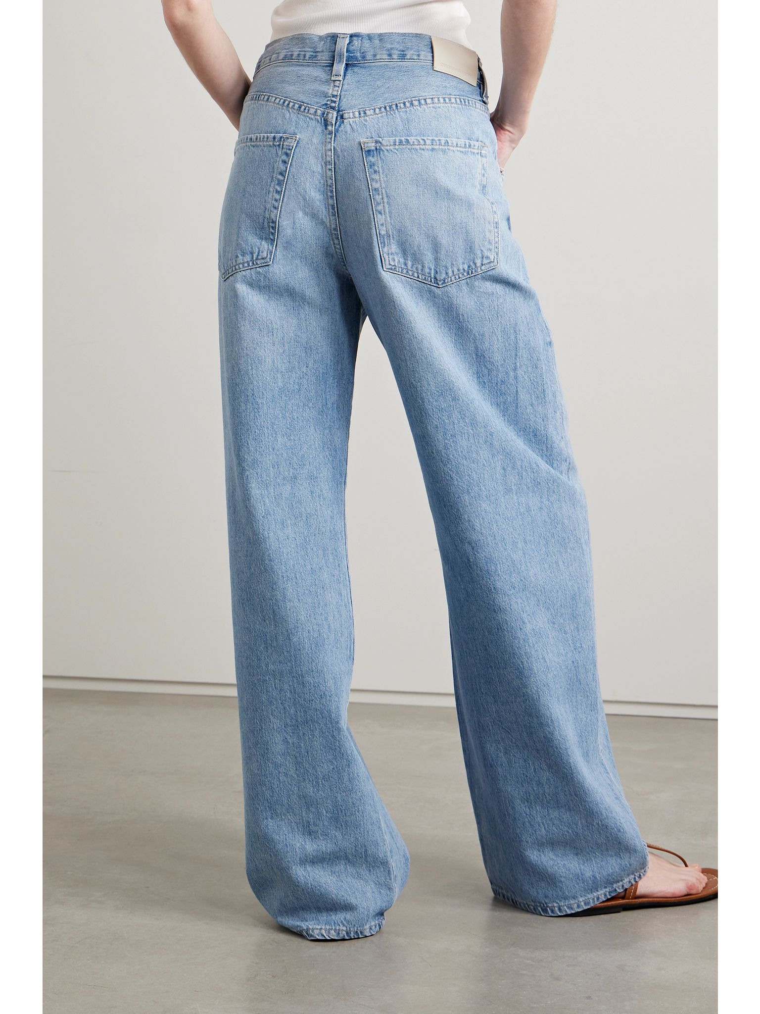 + NET SUSTAIN Brynn high-rise wide-leg organic jeans Light denim - 4