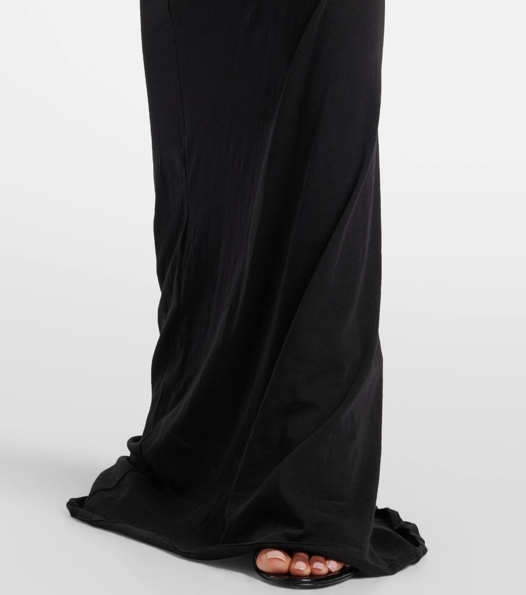 Draped cotton-blend jersey gown - 6
