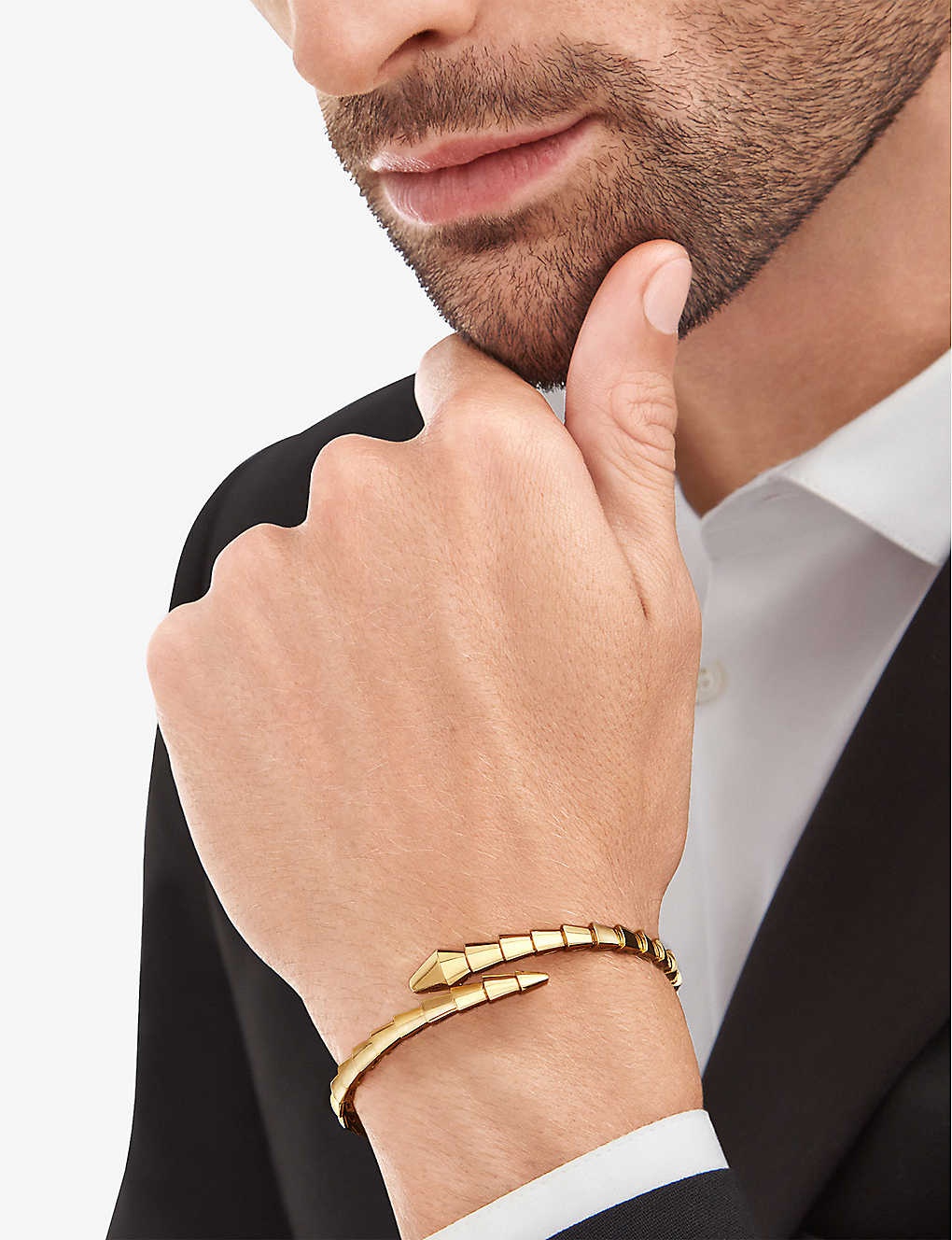 Serpenti Viper 18ct yellow-gold bangle bracelet - 4