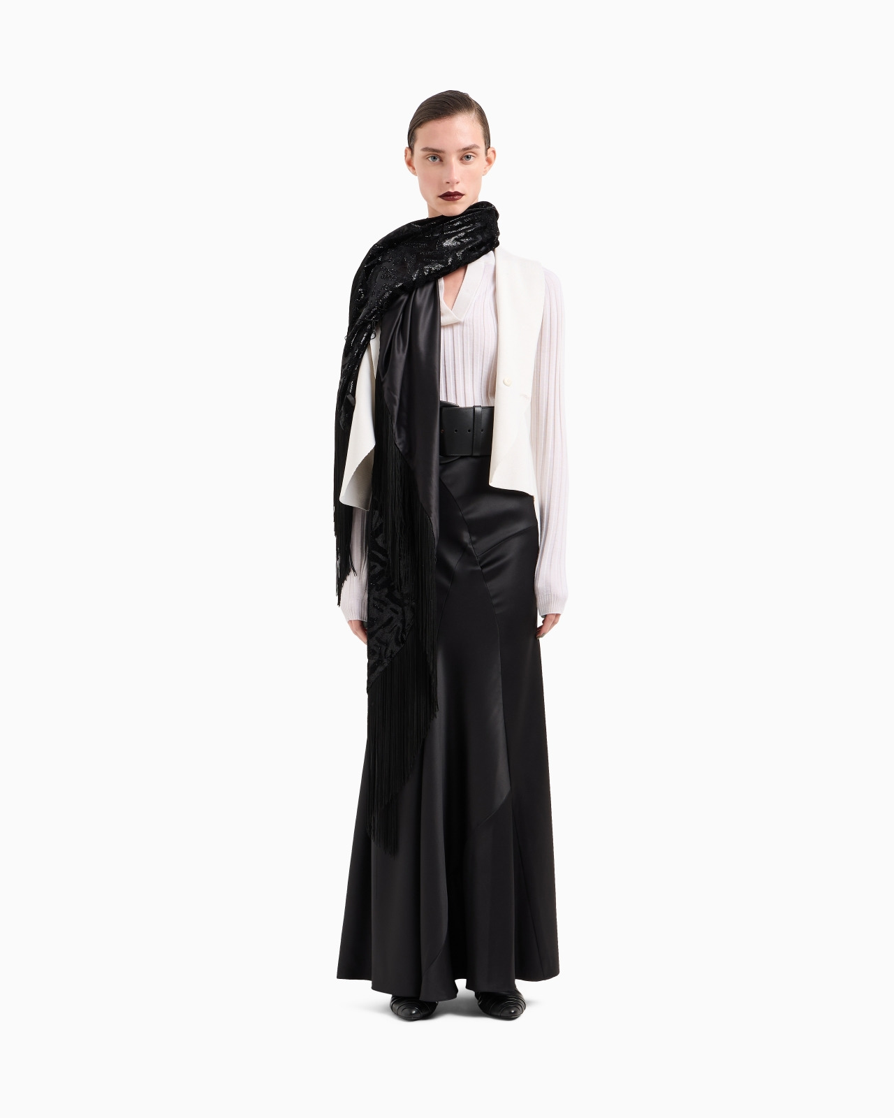 LONG SKIRT IN DOUBLE SILK SATIN - 2