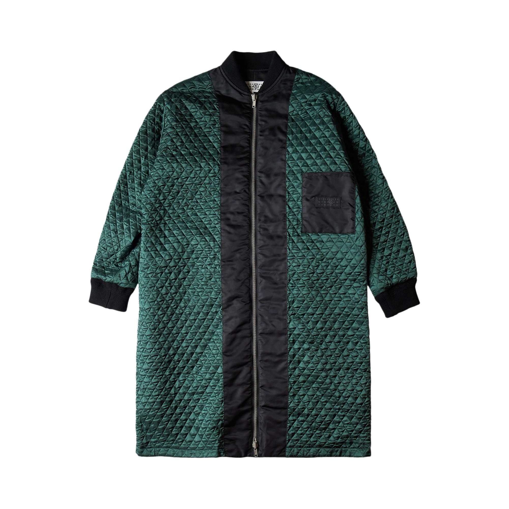 MM6 Maison Margiela Long Nylon Bomber Coat 'Black' - 3