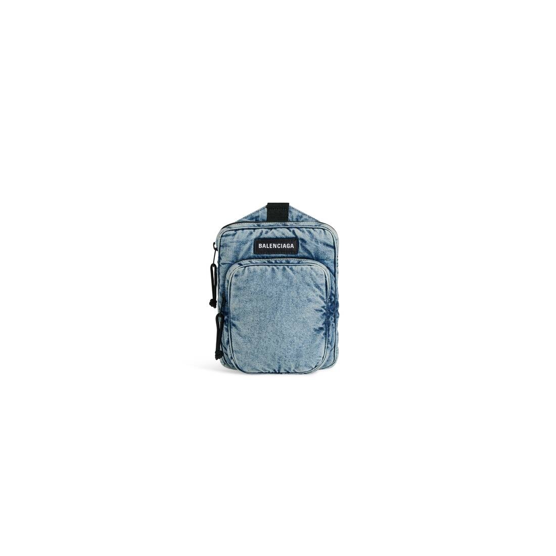 Men's Explorer Crossbody Messenger Bag Denim in Faded Blue - 1