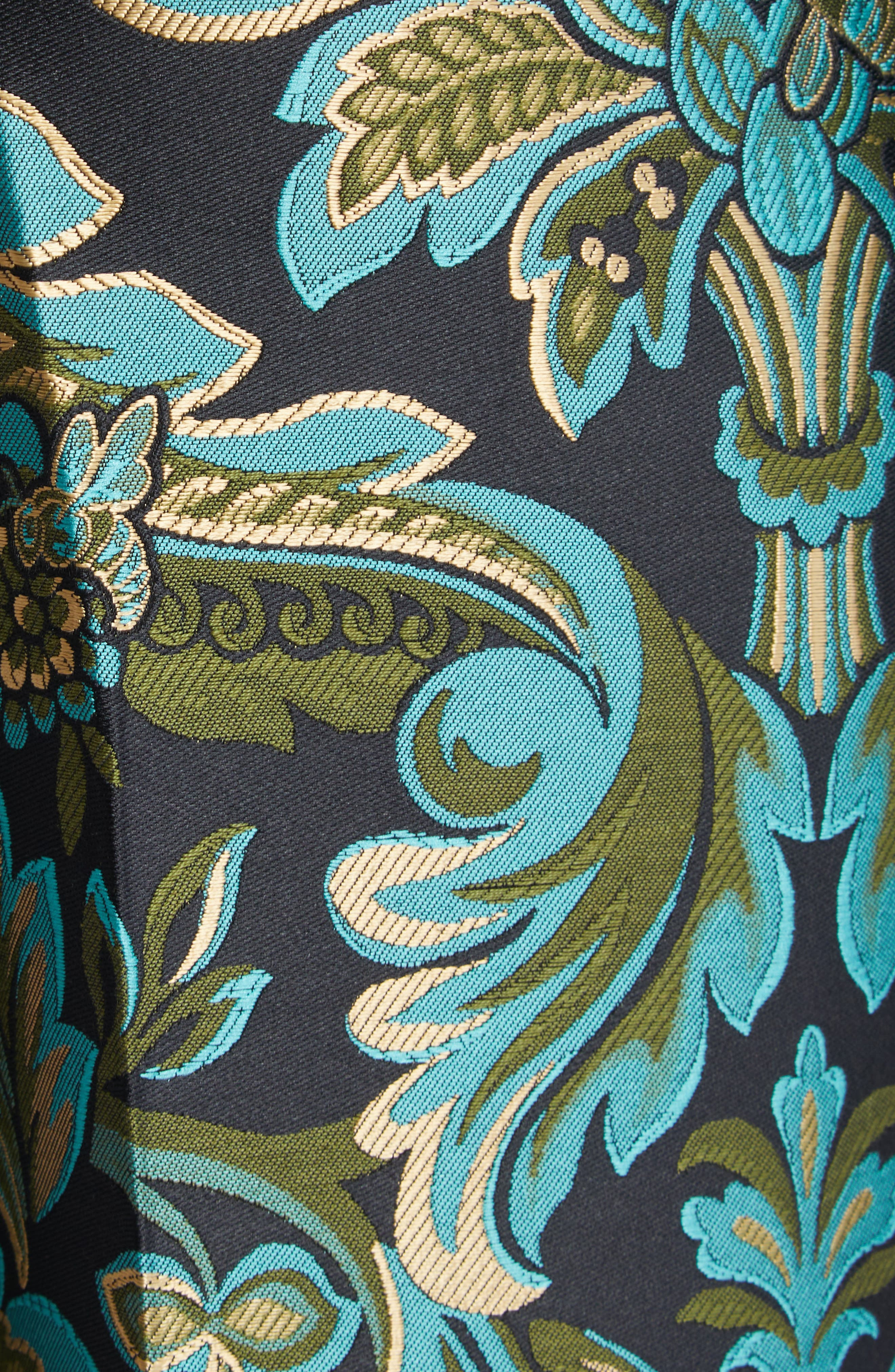 Etro Capitol Paisley Jacquard Trousers in Black/Green/Turquoise Multi at Nordstrom - 7