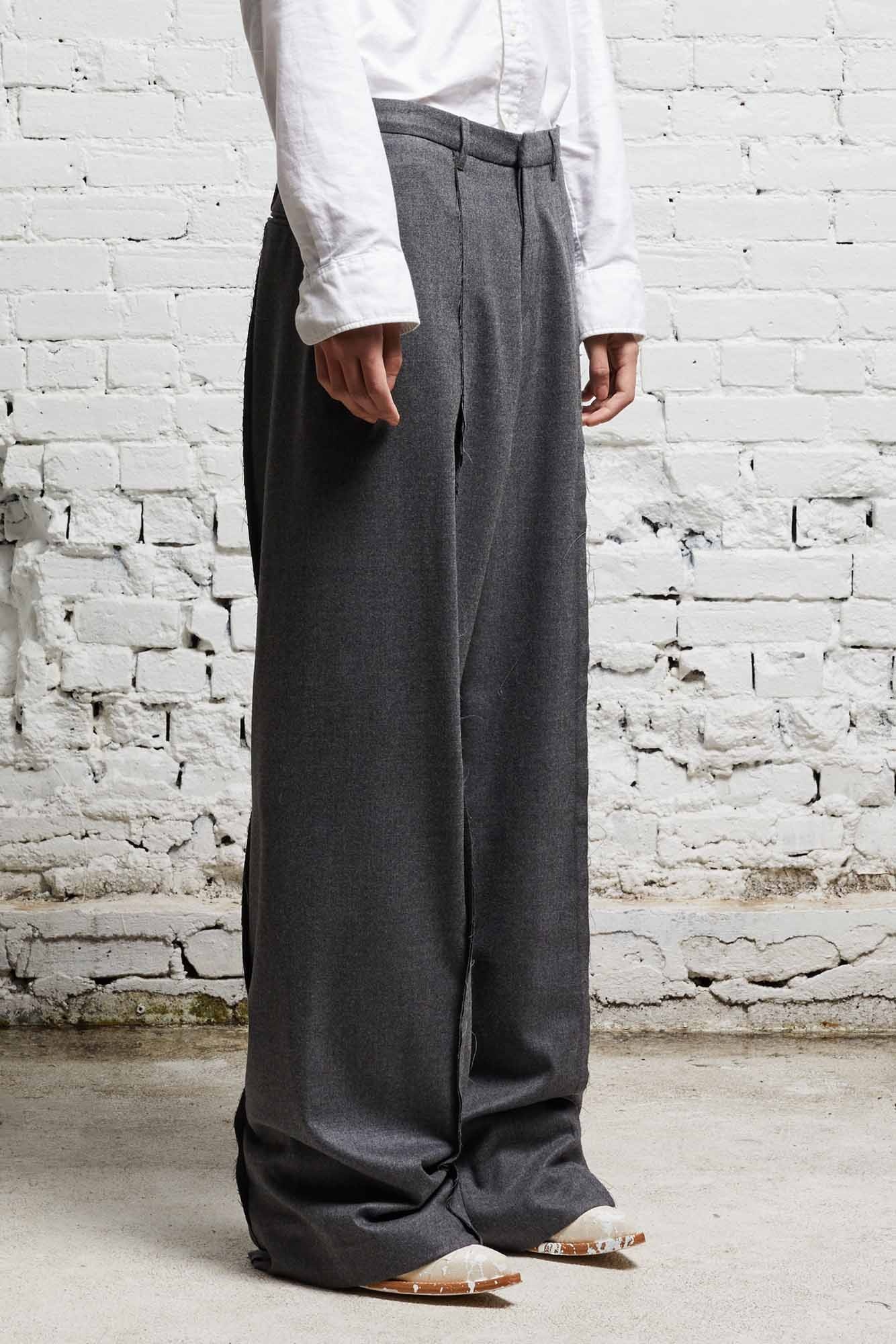 INVERTED TROUSER - GREY WOOL FLANNEL - 3