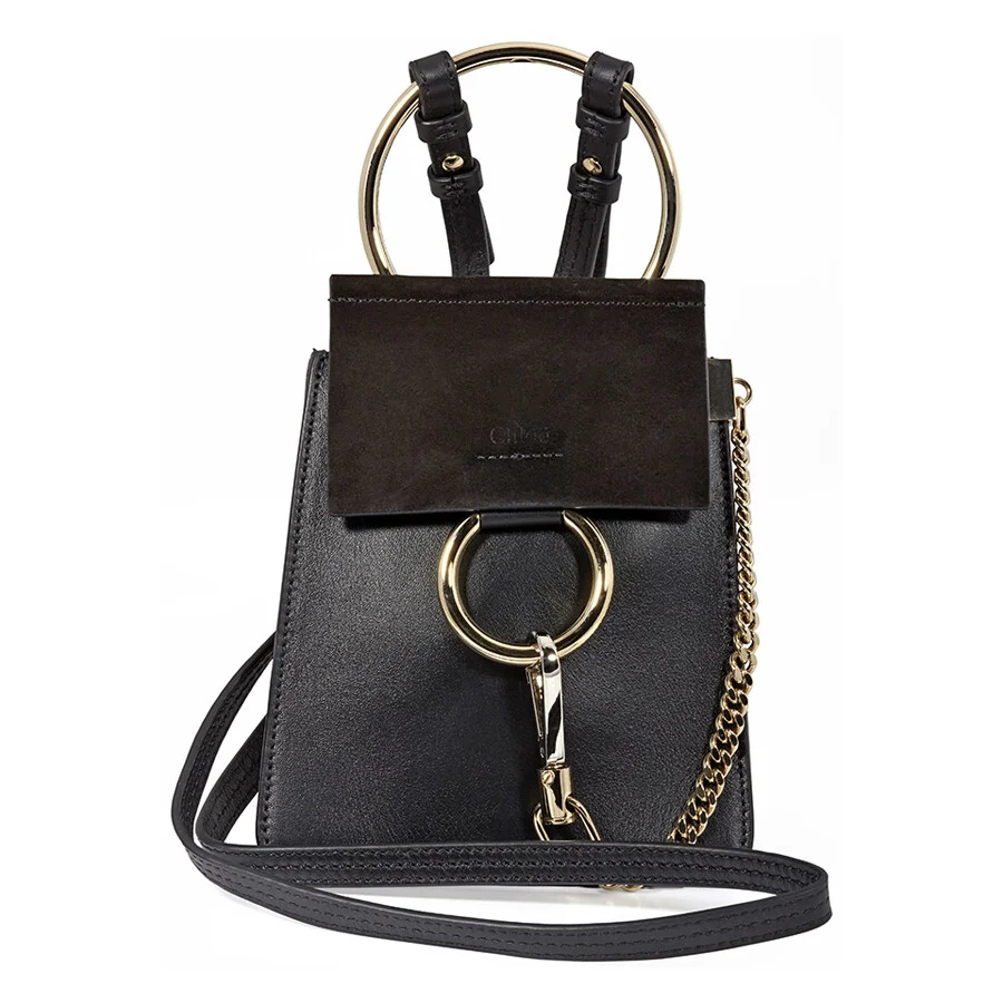 Chloe Faye Suede Calfskin Mini Bag - Black - 1