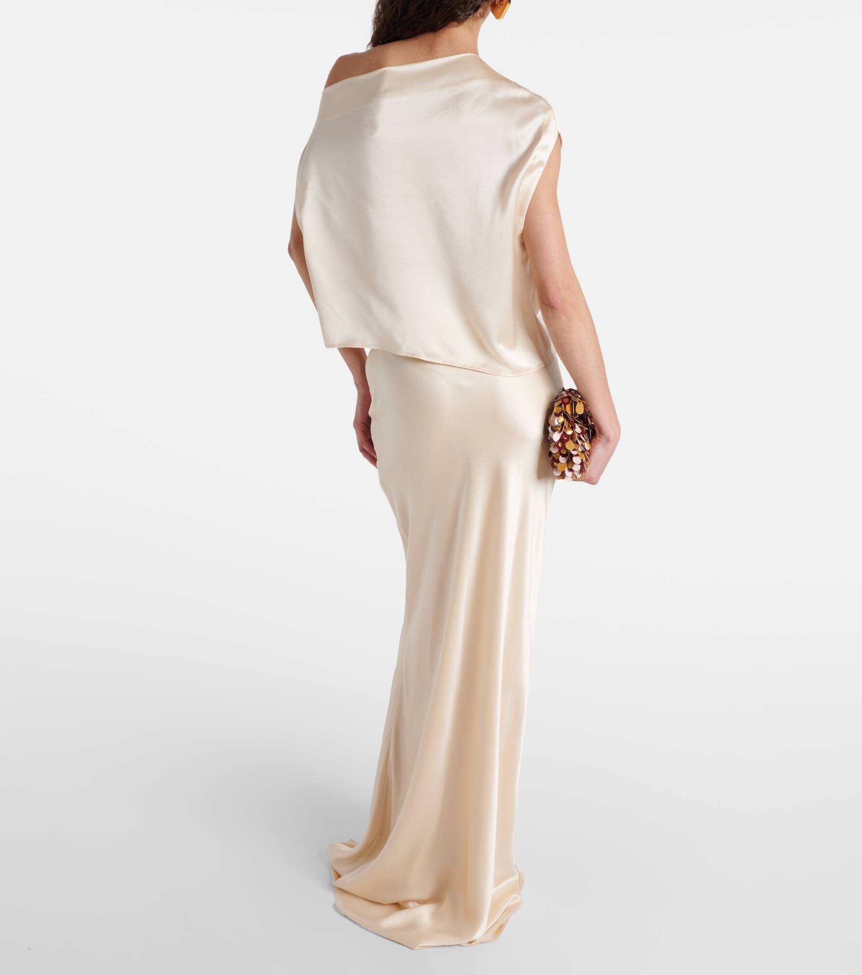 Draped silk satin top - 3
