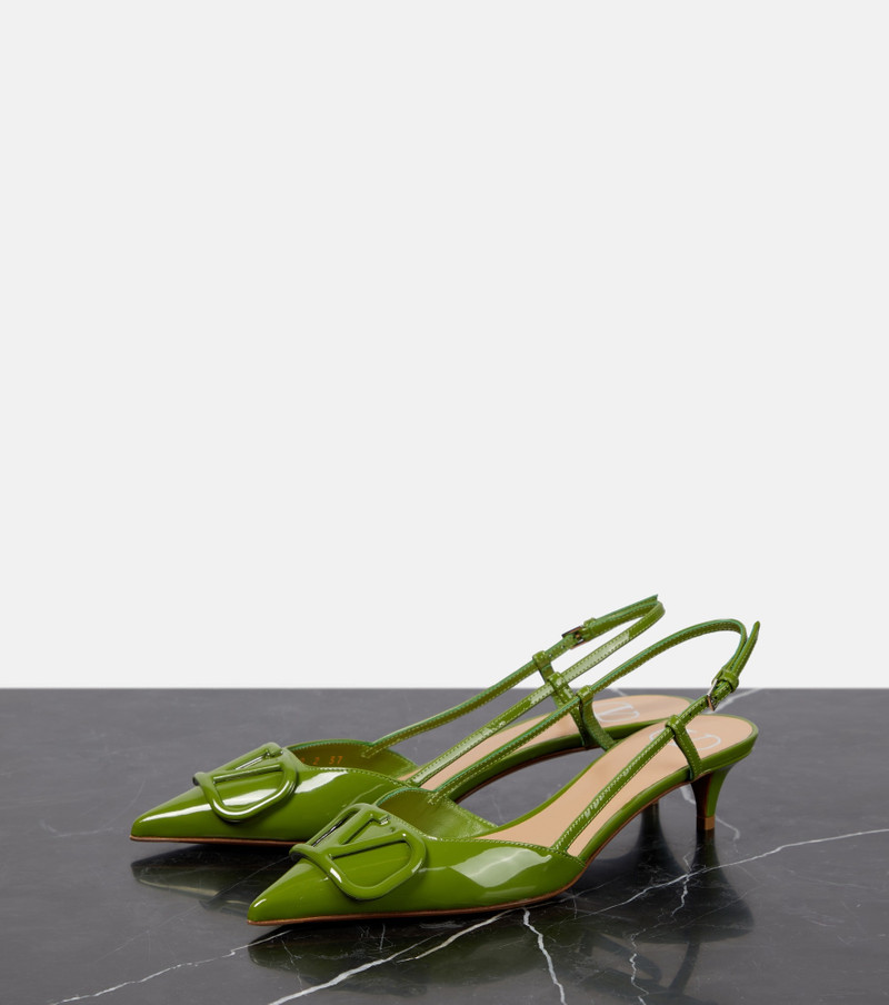 50mm VLogo leather slingback pumps 5
