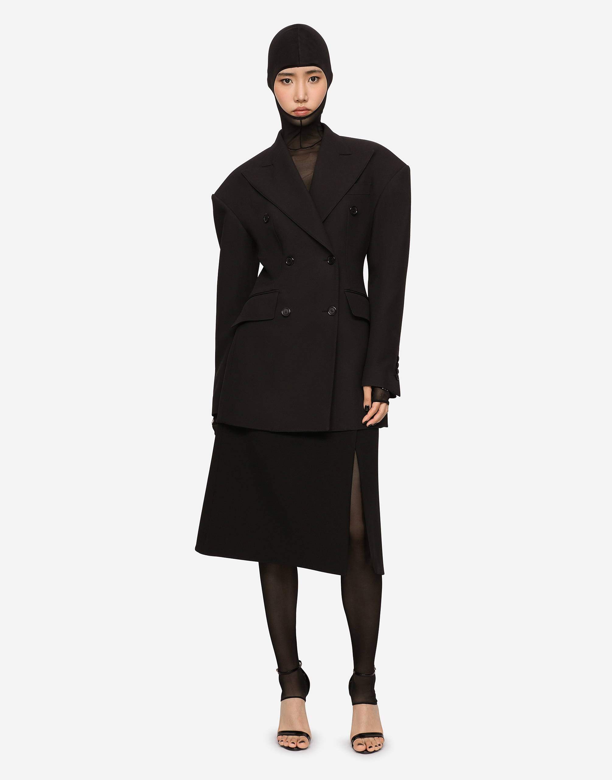 Double-breasted technical crepe jacket - 2