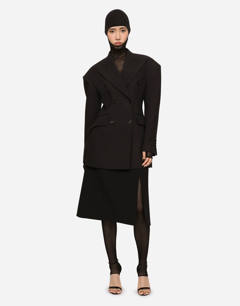 Dolce & Gabbana Double-breasted technical crepe jacket outlook