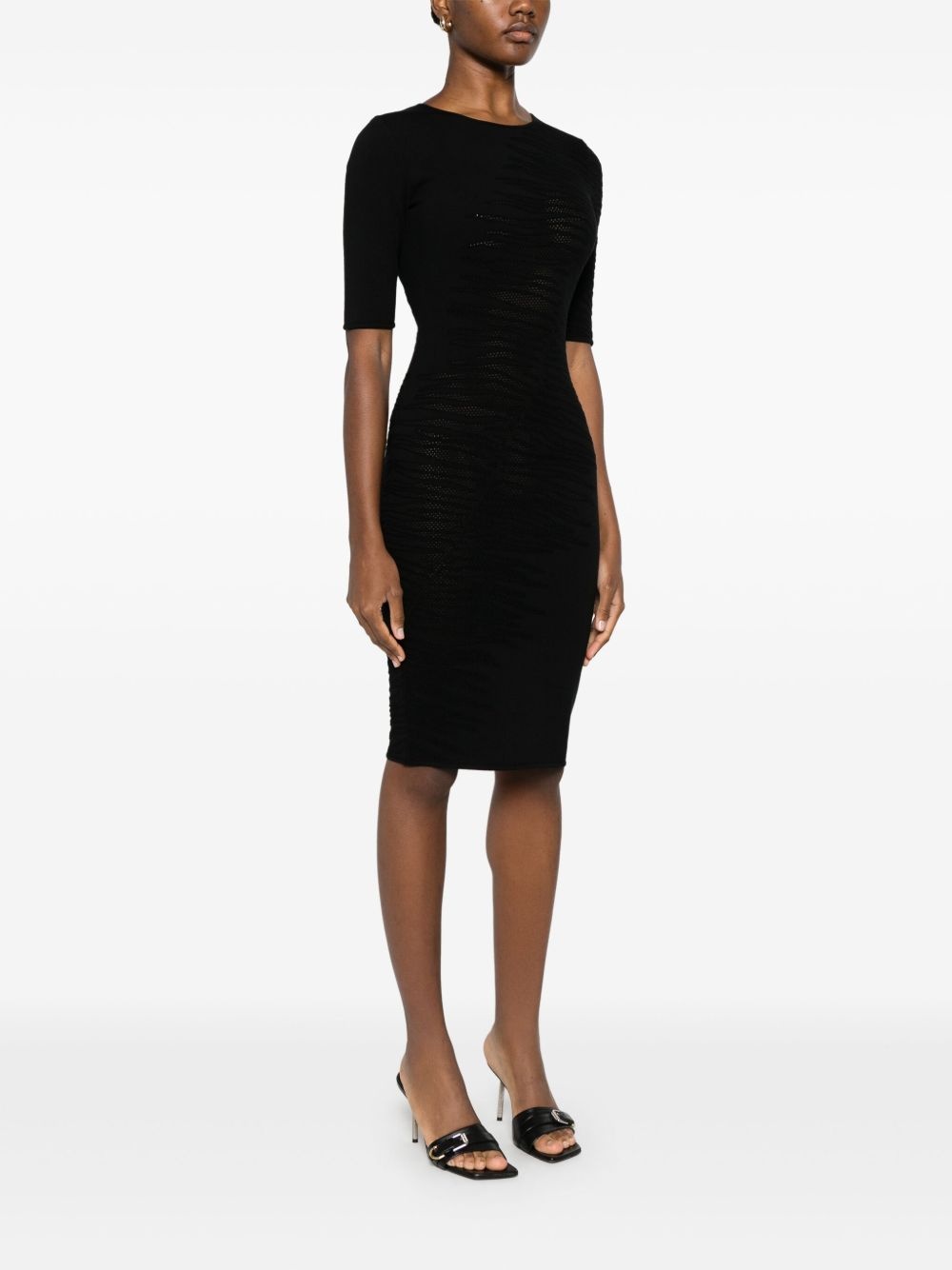 openwork-areas mini dress - 3