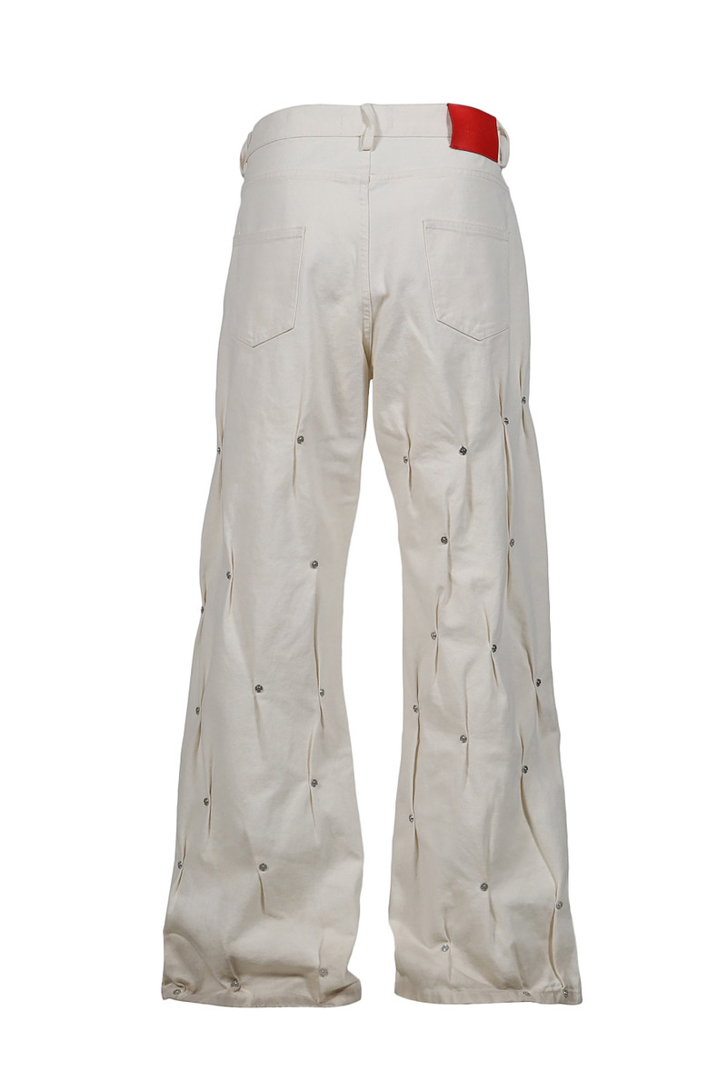 KUSIKOHC MULTIRIVET BURNT PANTS / WHT outlook