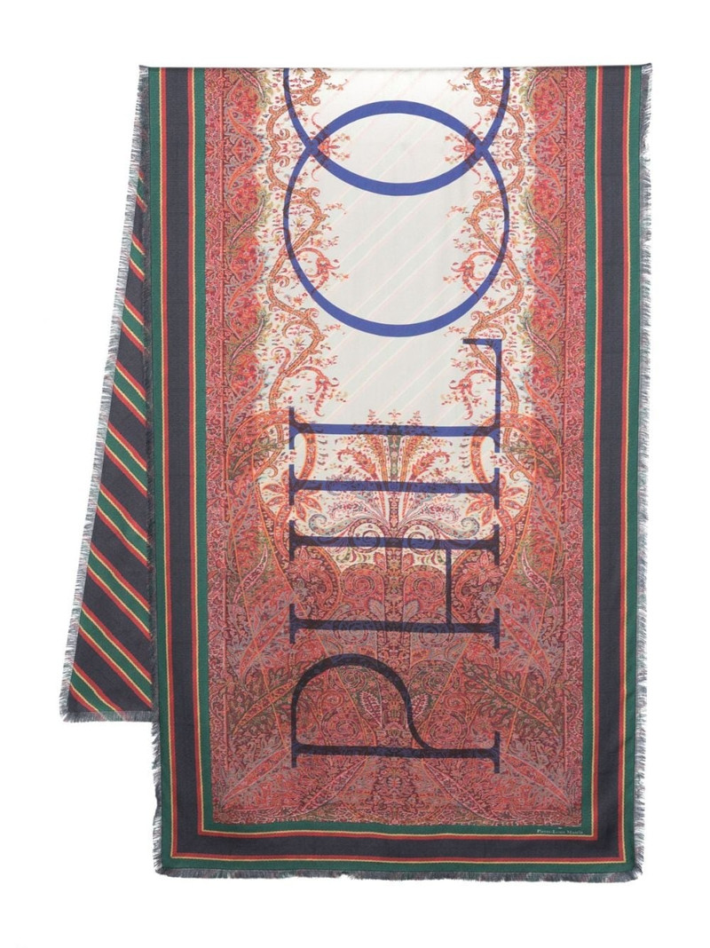 Fancy graphic-print silk scarf 1