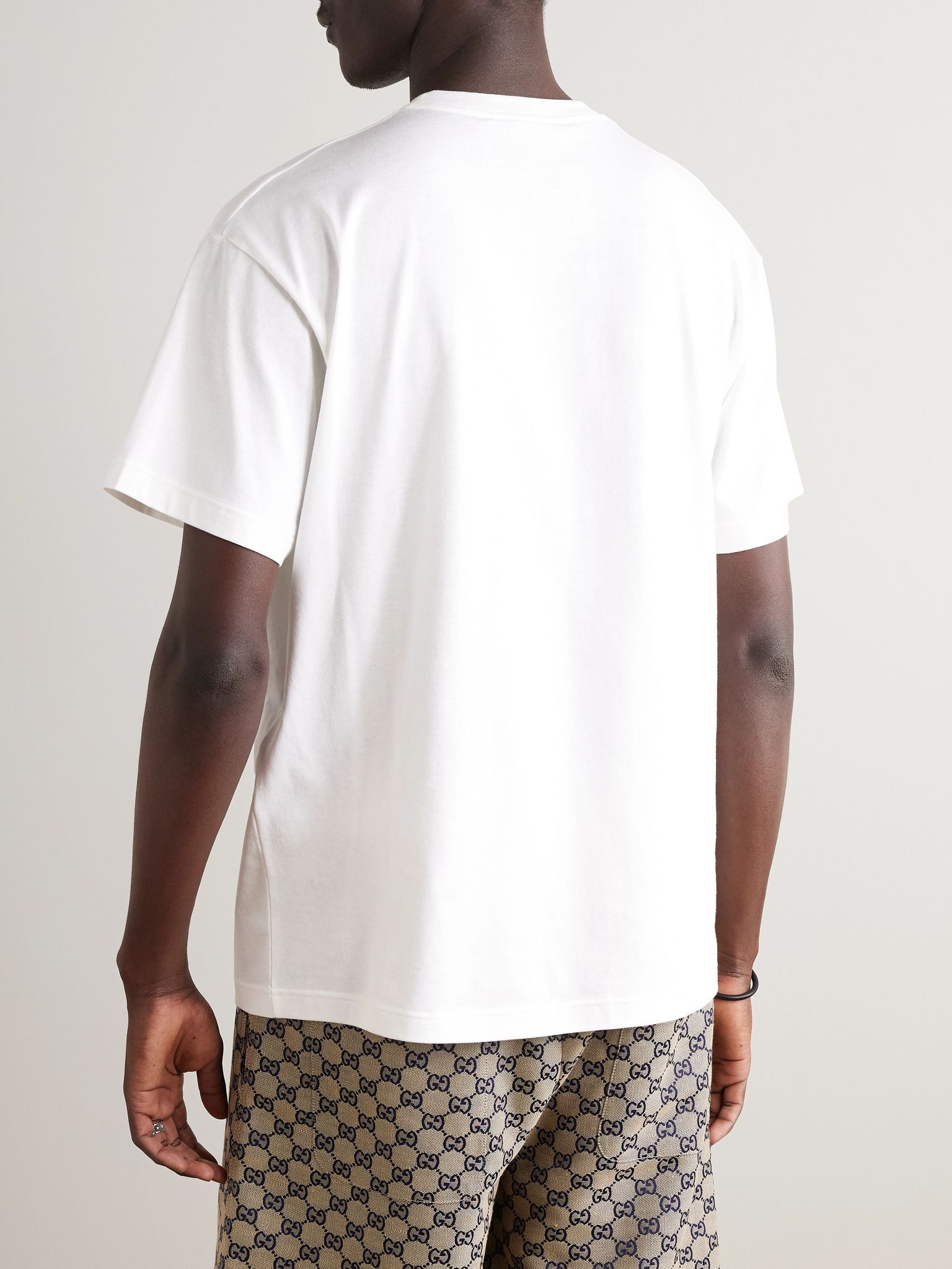 Logo-Print Cotton-Jersey T-Shirt White - 3