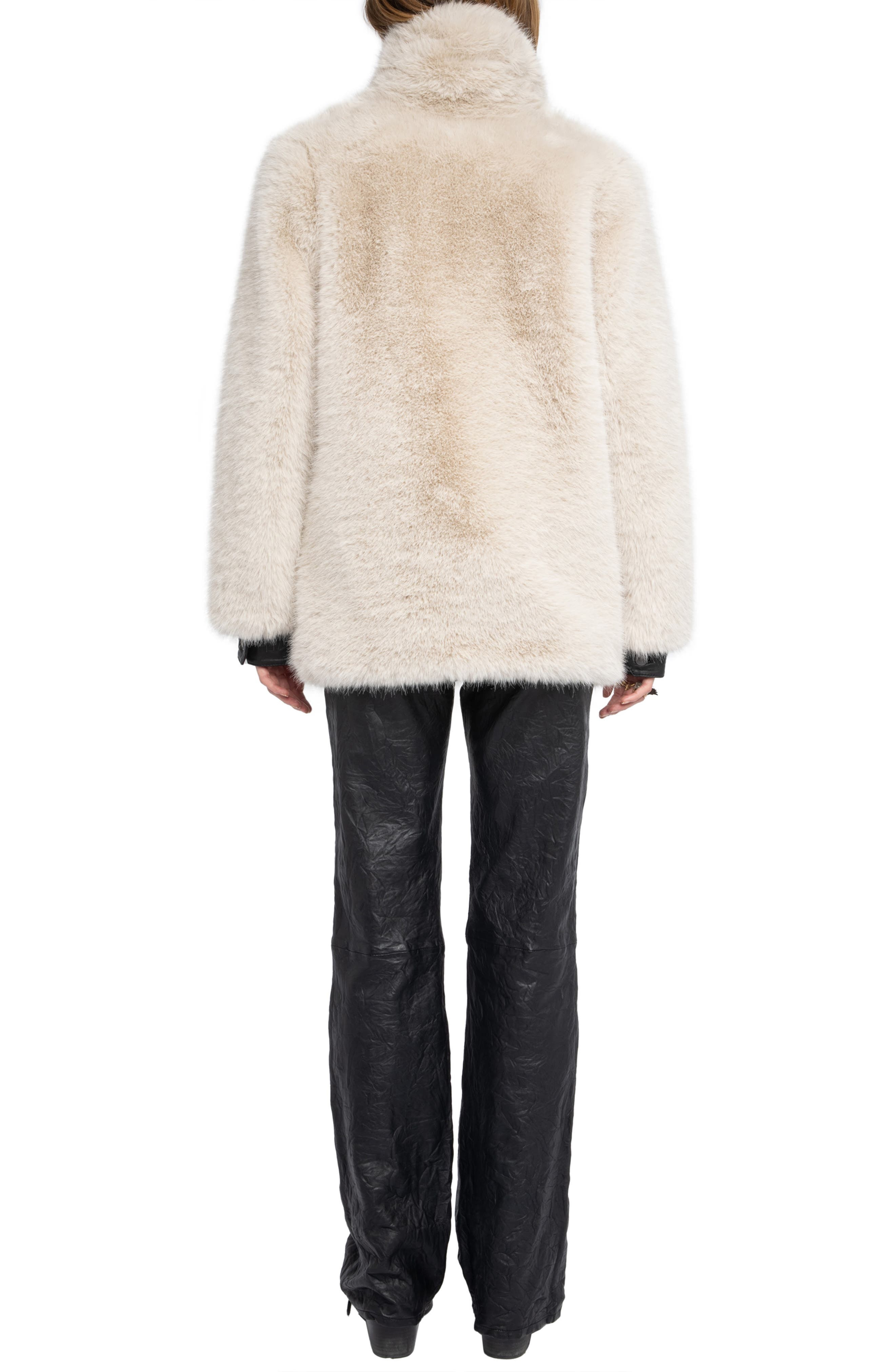 Zadig & Voltaire Fleur Faux Fur Coat in Ecru at Nordstrom - 7