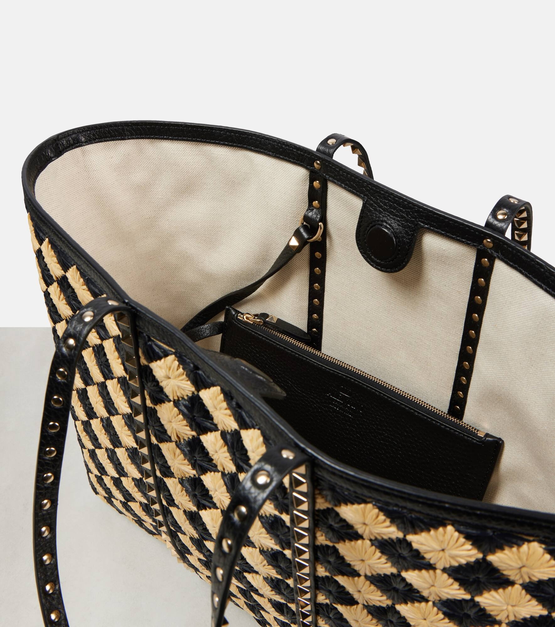 Rockstud Large checked tote bag - 3