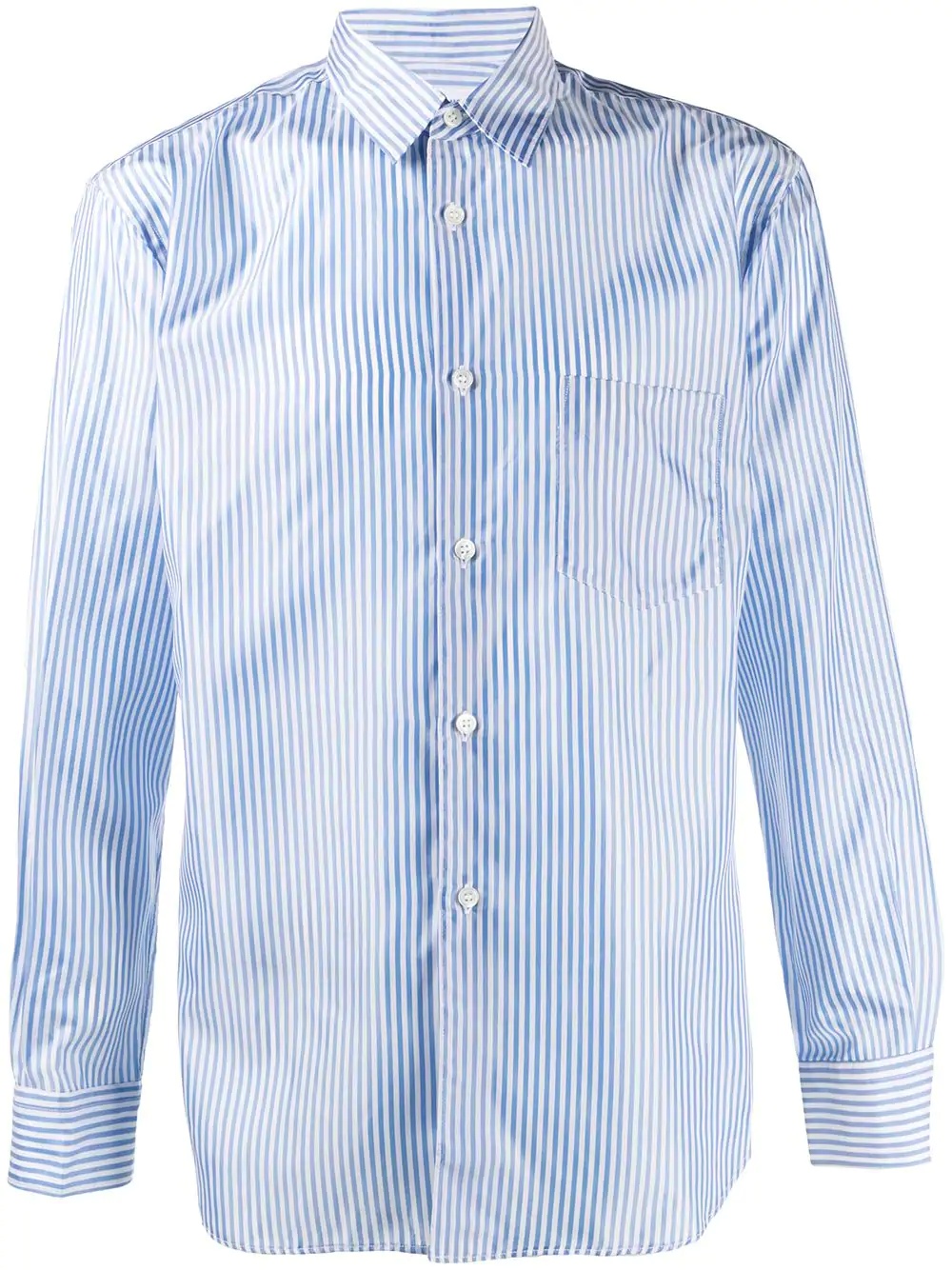 stripe-print fitted shirt  - 1