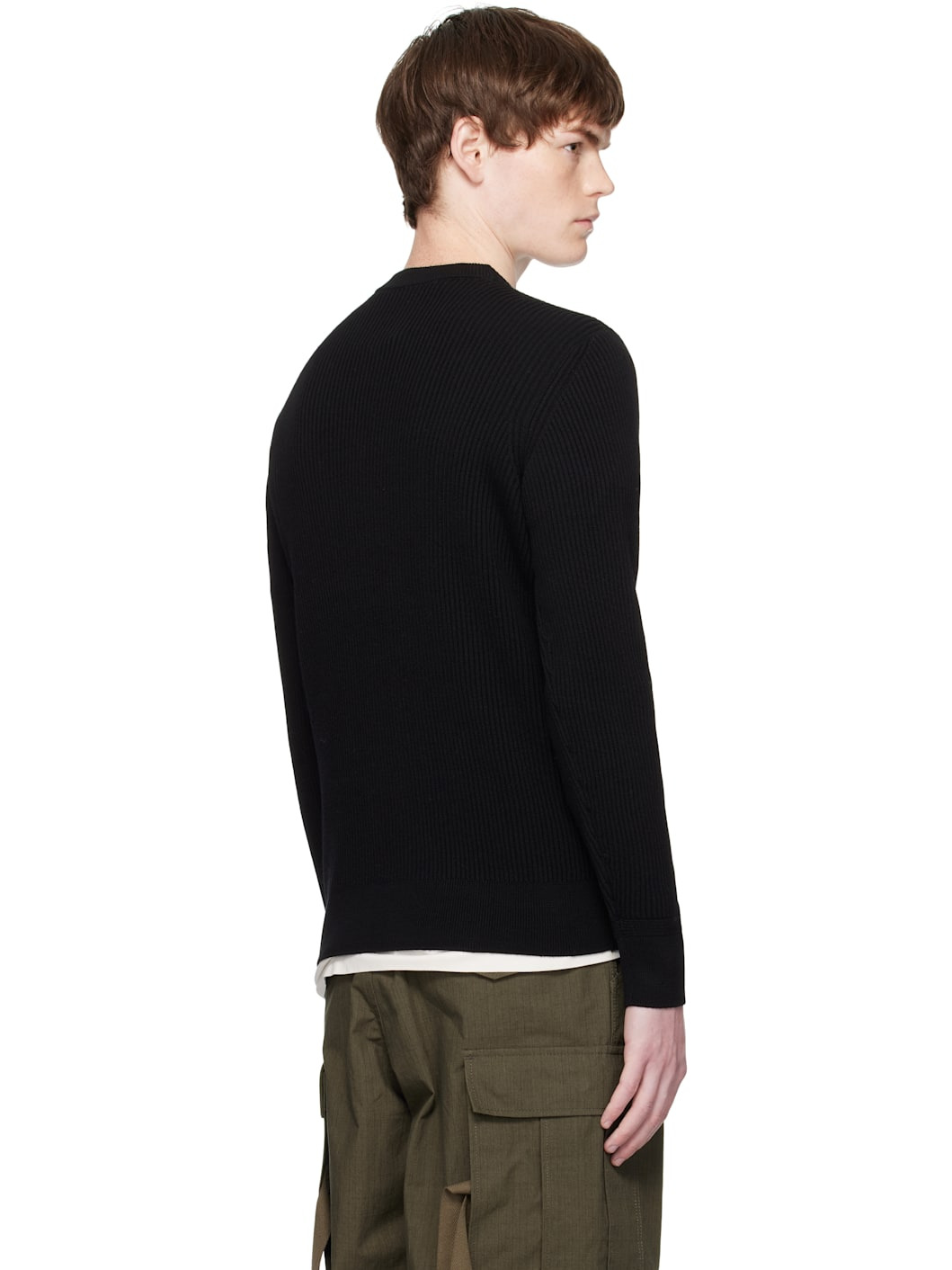 Black 5100053 Full Rib RWS Wool Sweater - 3