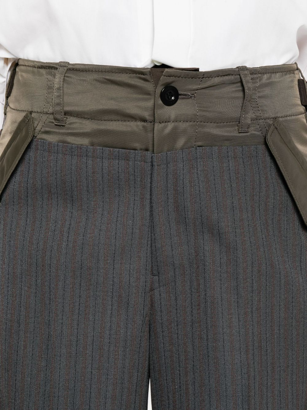 pinstripe panelled trousers - 5