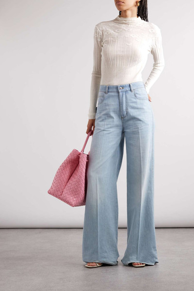Bottega Veneta Ribbed pointelle-knit cotton-blend sweater outlook