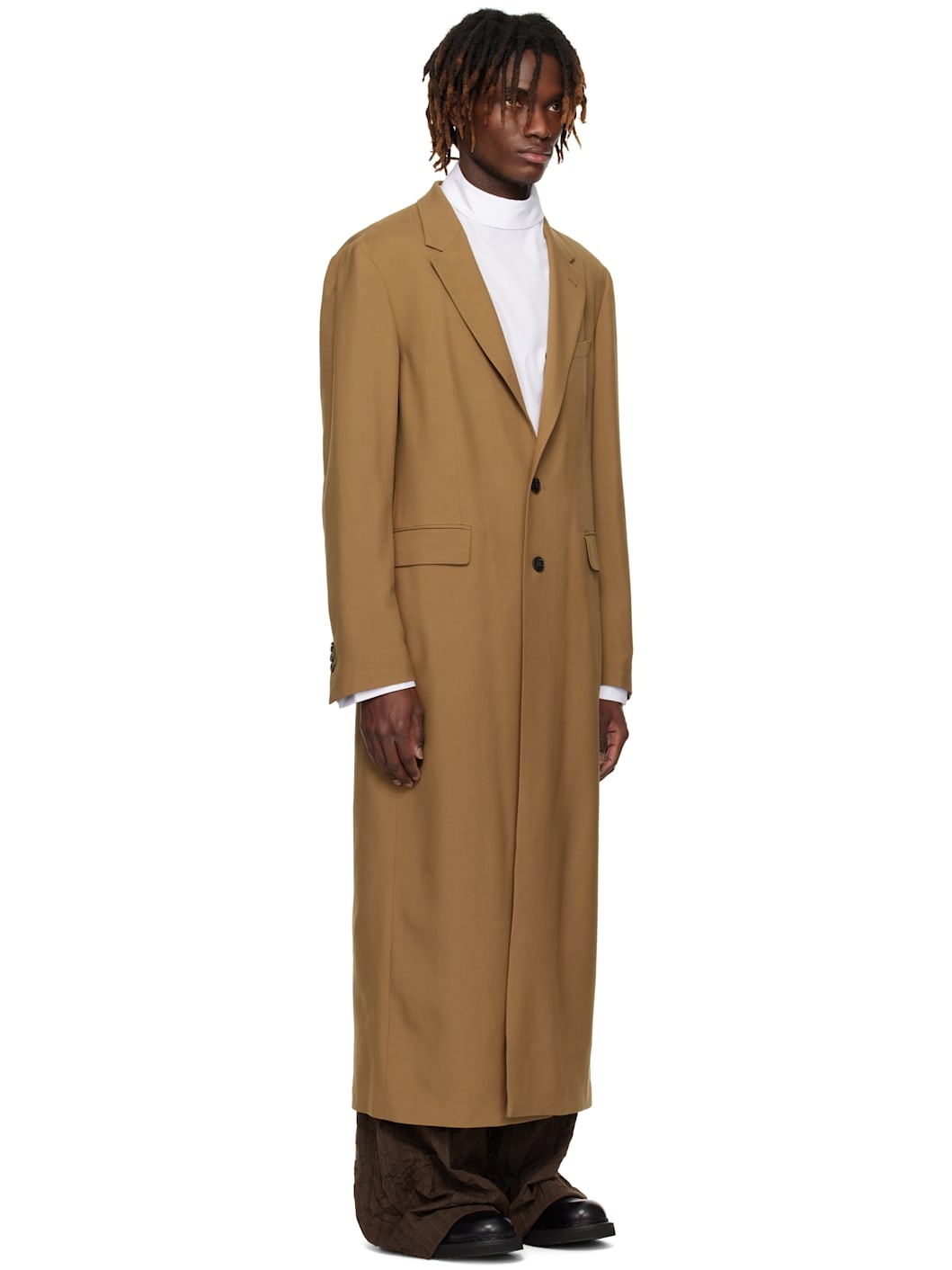 Tan Wool & Mohair Coat - 2