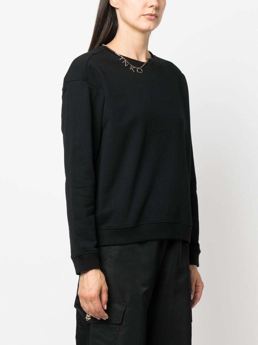 logo-charm cotton sweatshirt - 3