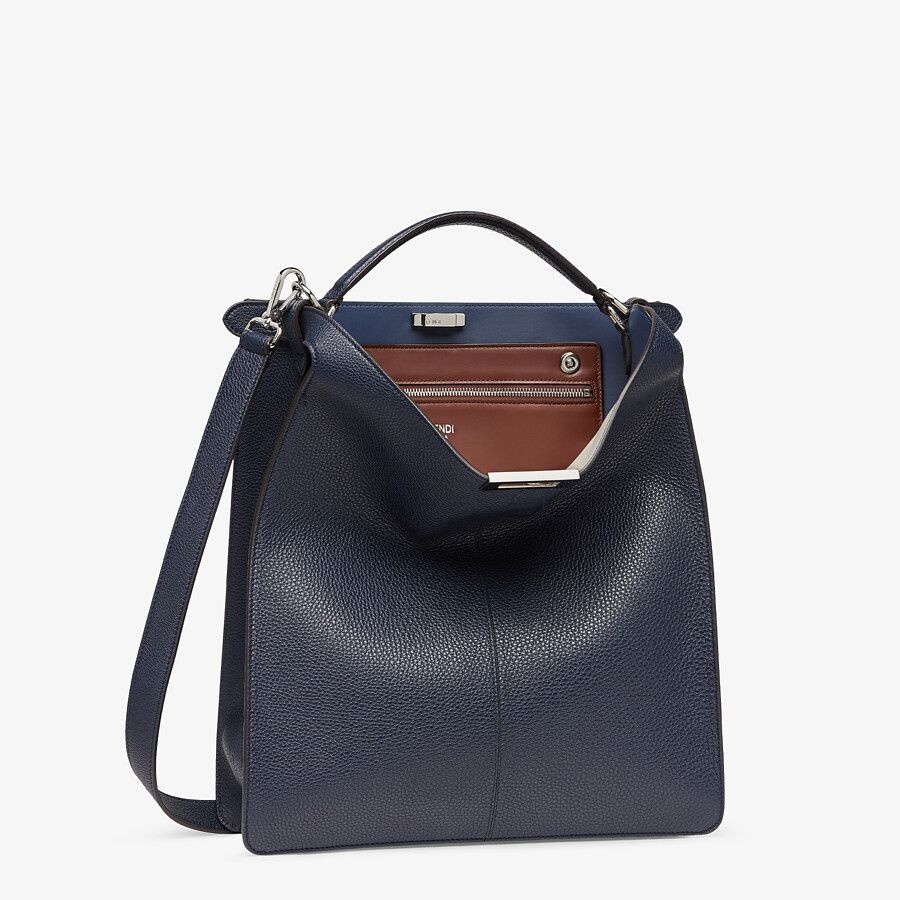 Dark blue leather bag - 4