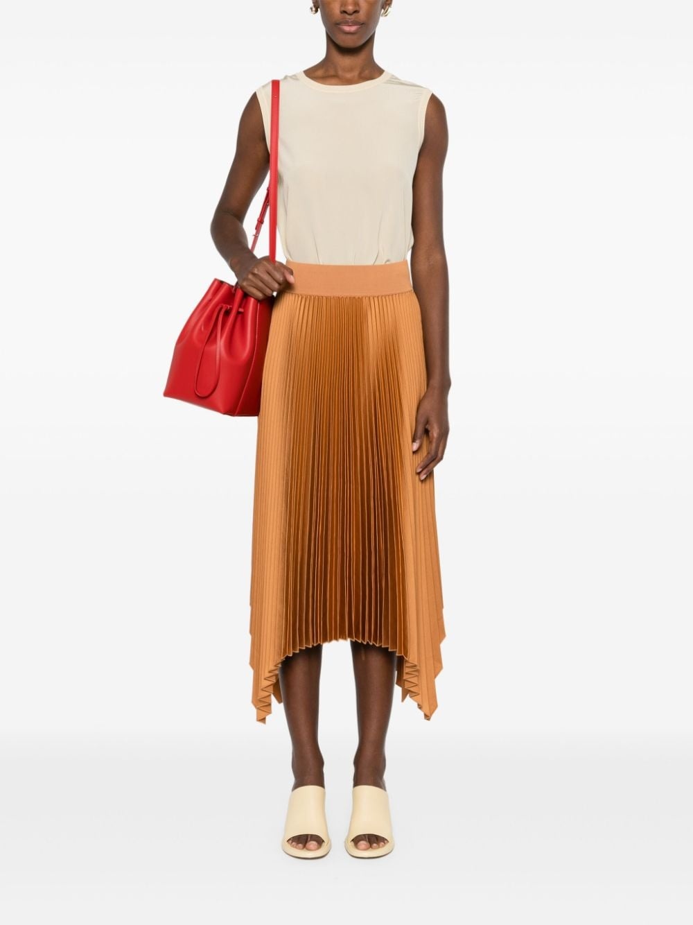 ribbed-trim silk blouse - 2