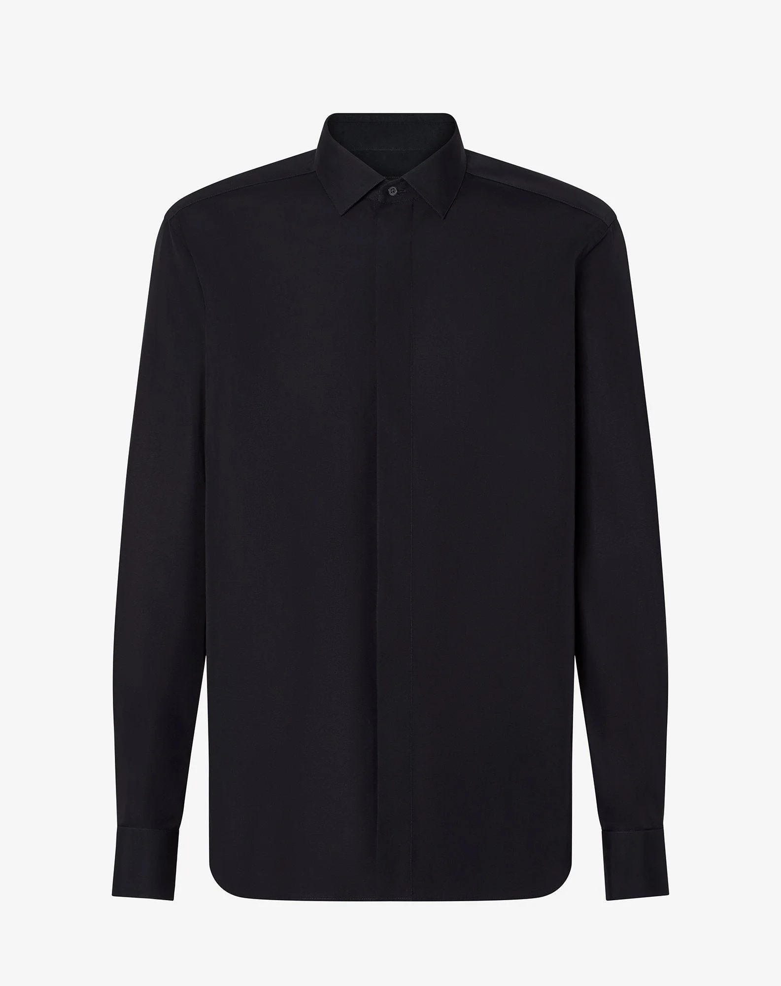 Black cotton poplin shirt - 1