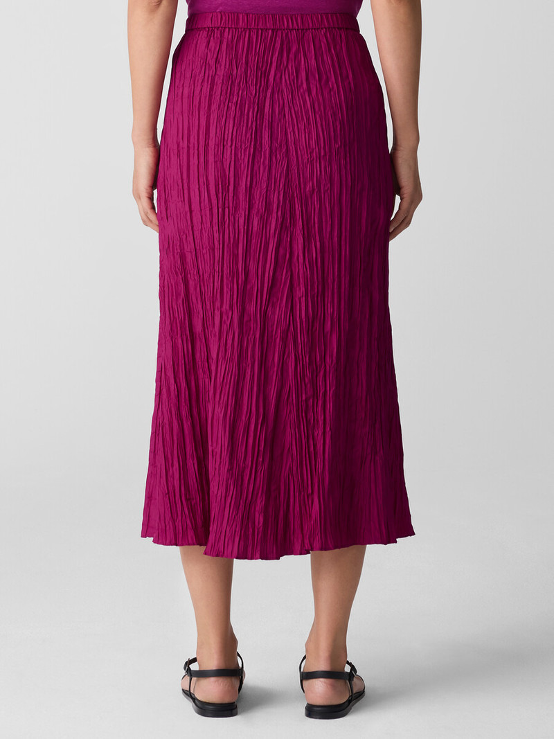 Crushed Silk Flared Skirt 4