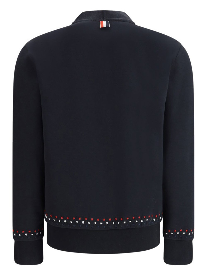 Thom Browne snowflake-stitched V-neck cardigan outlook