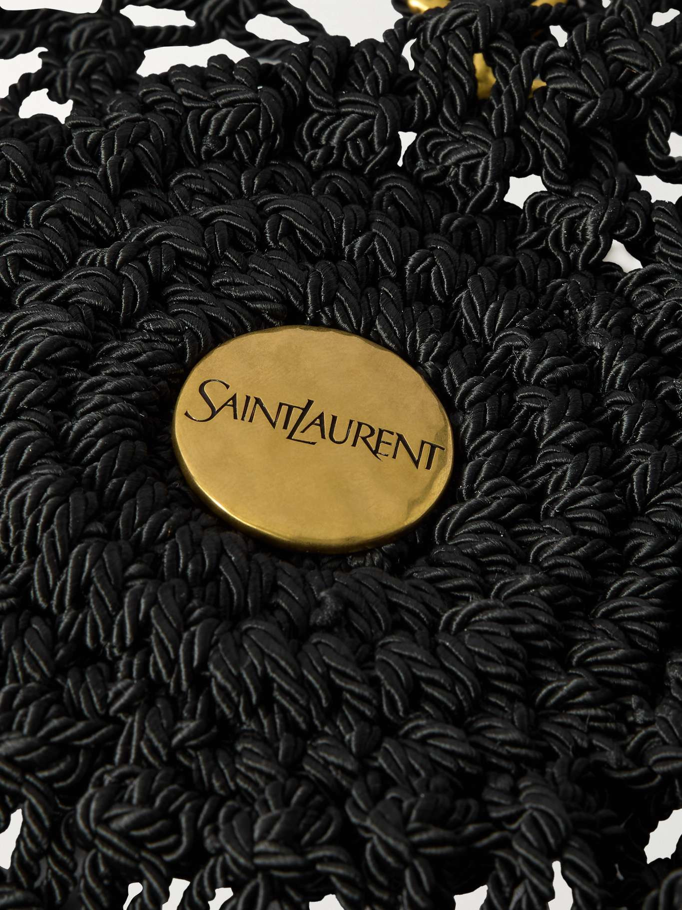 Woven cord shoulder bag Black - 4
