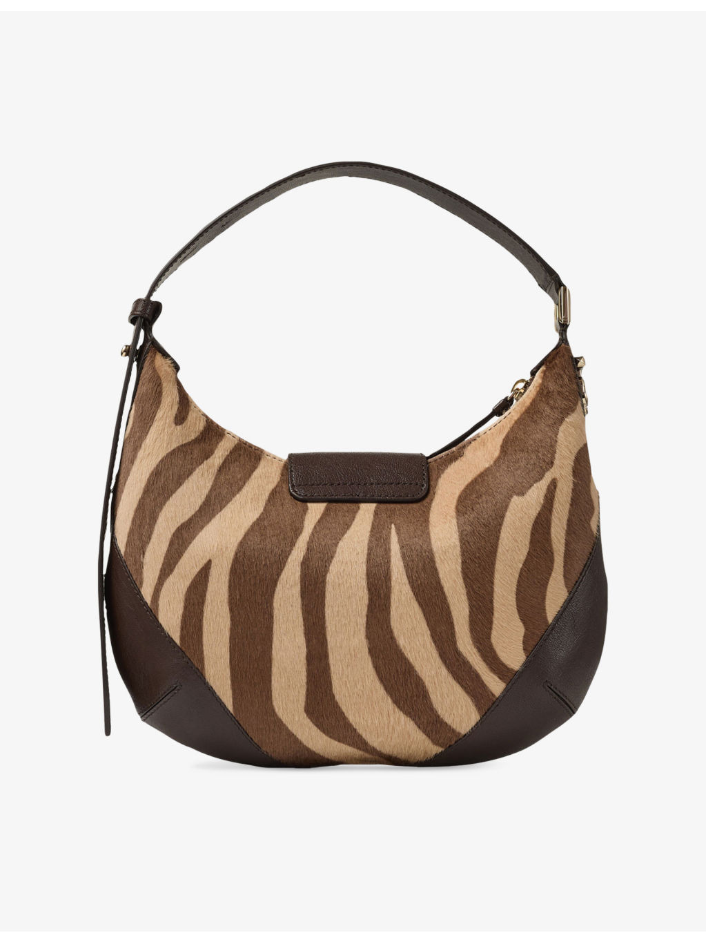 Bar Zebra-Print Pony-Hair Leather Hobo Shoulder Bag - 5