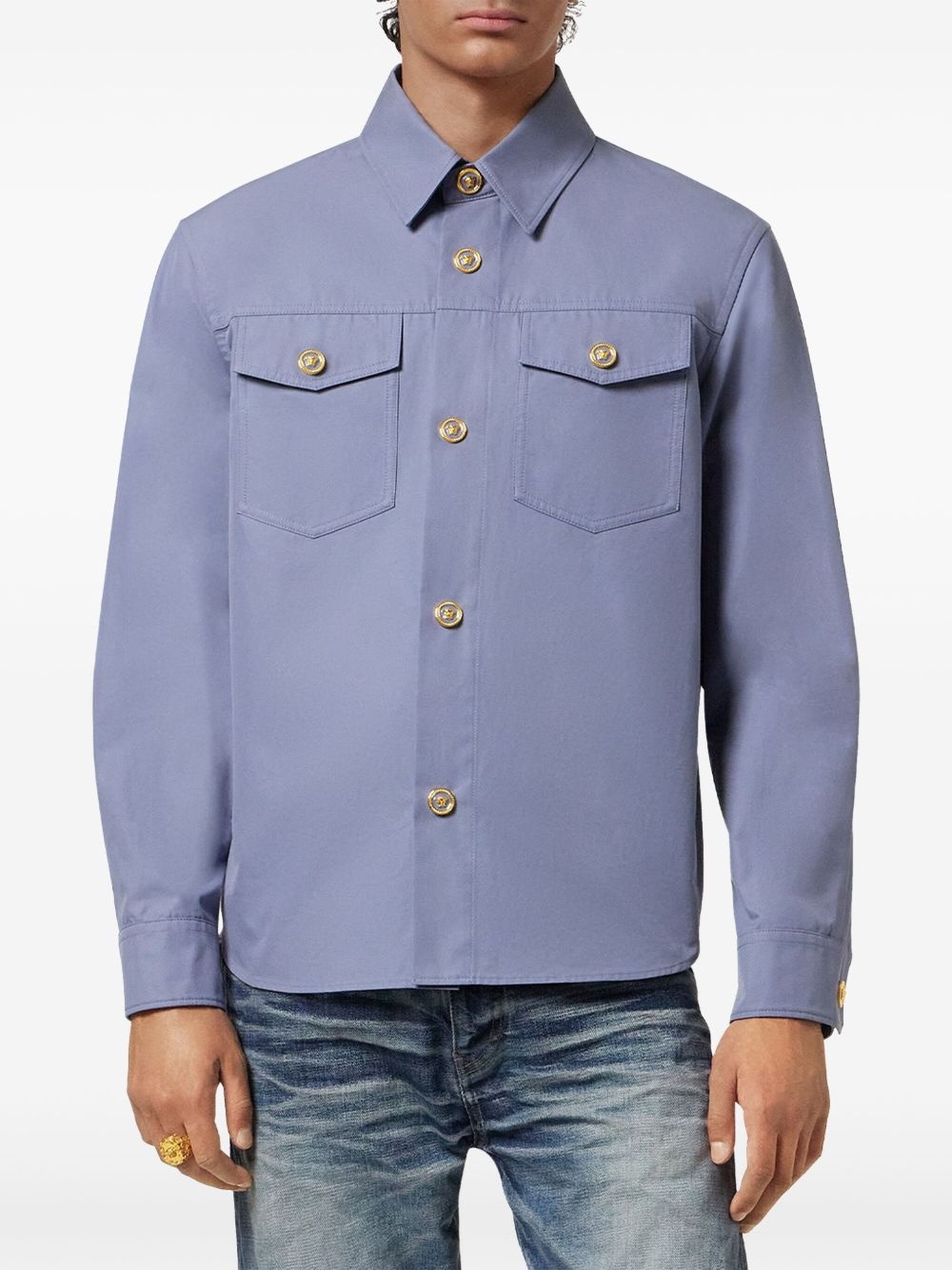 gabardine overshirt - 3