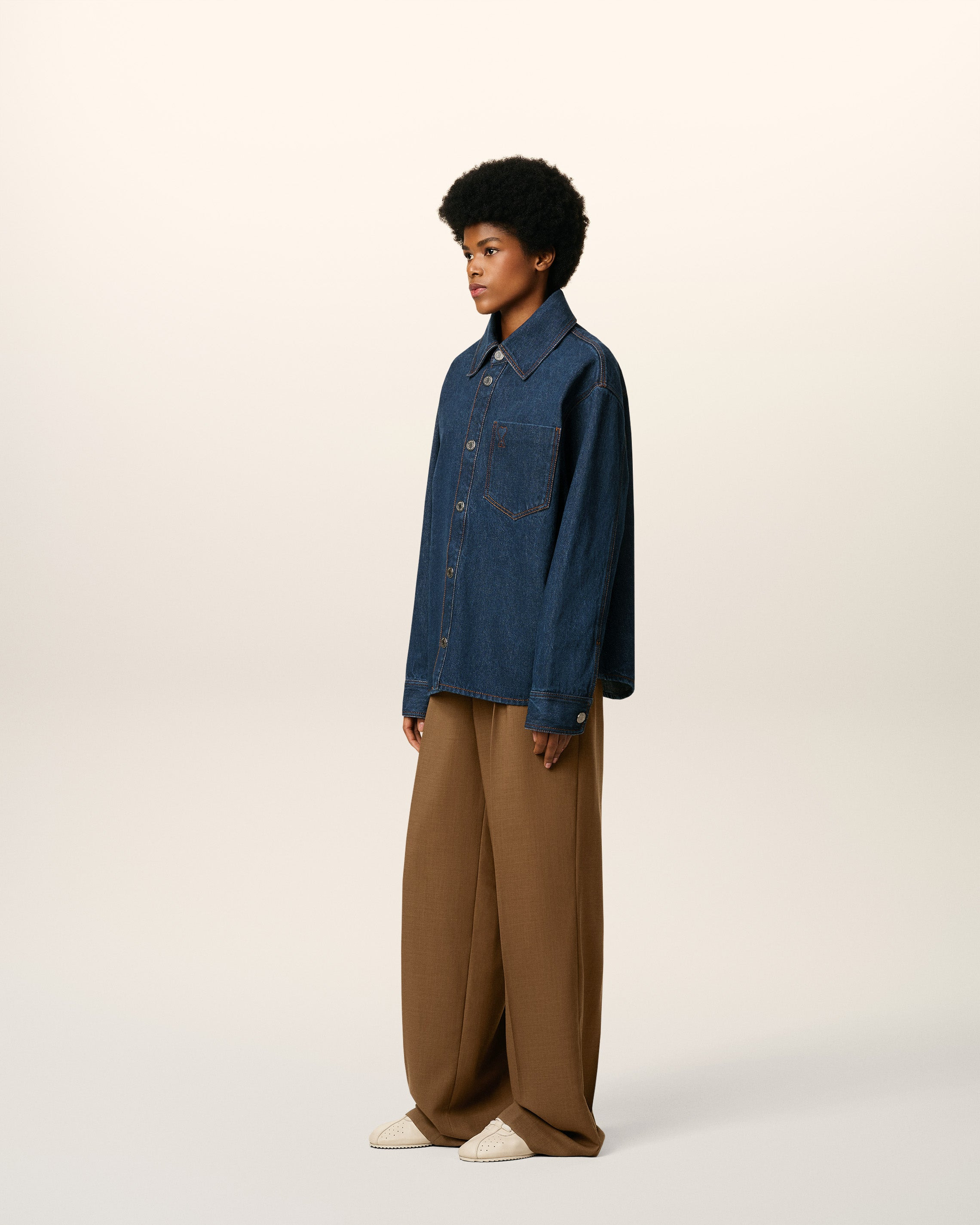 BLUE COTTON AMI DE COEUR OVERSHIRT - 5