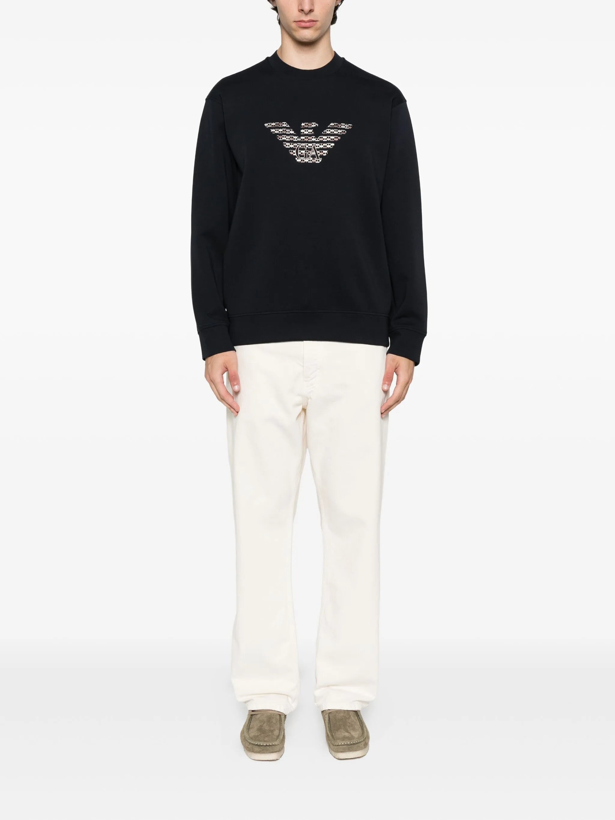 Emporio Armani Eagle-emblem Embroidered Sweatshirt - 3