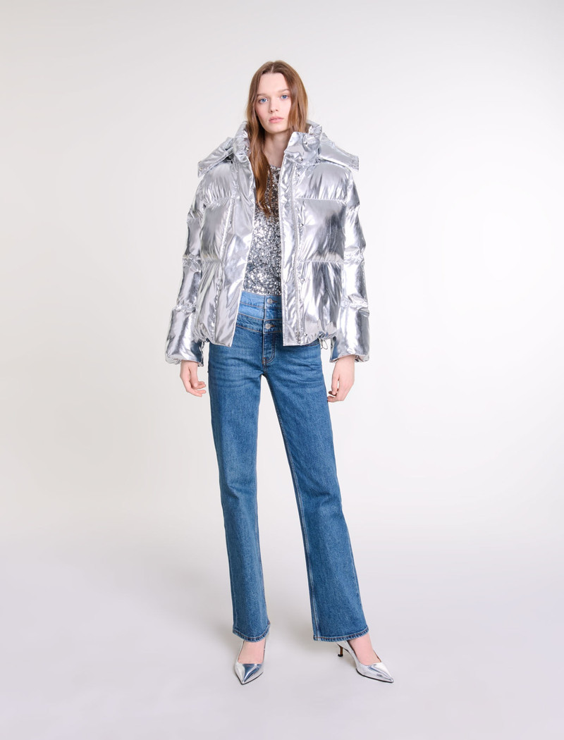 maje Silver hooded jacket outlook
