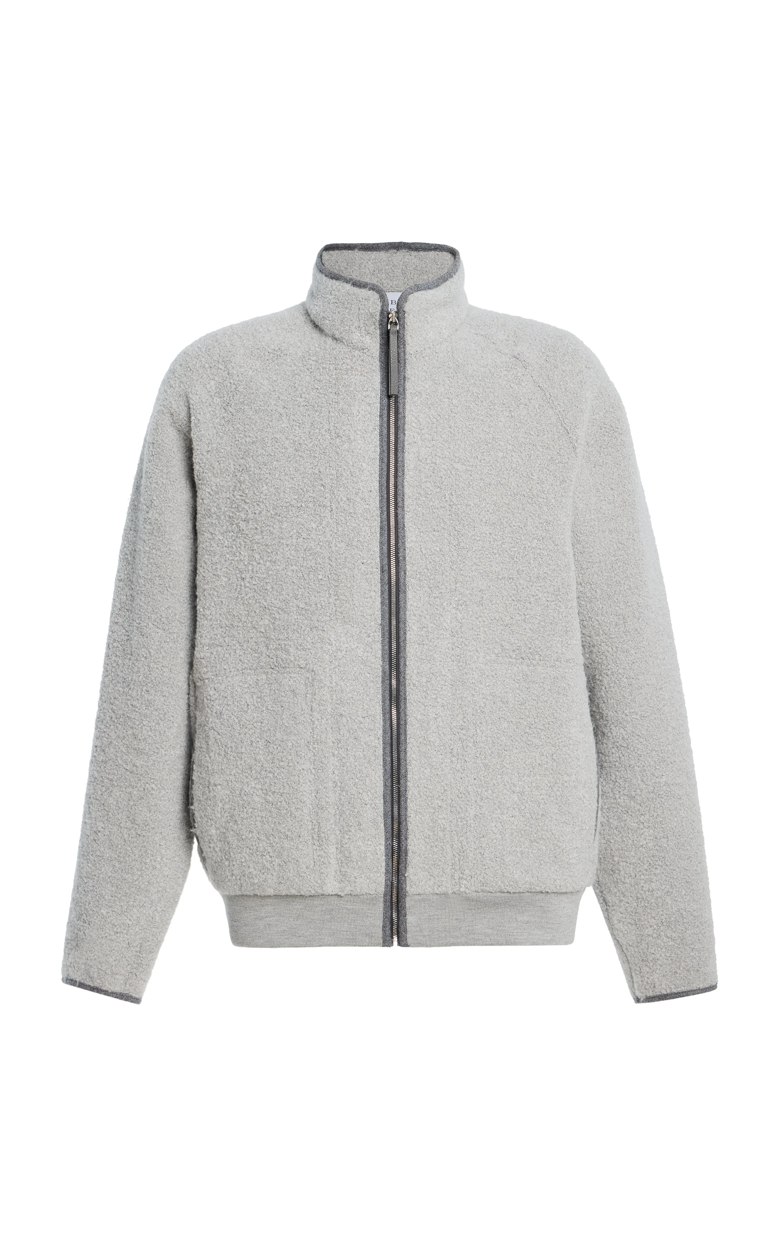 August Jacket in Grey Recycled Cashmere Boucle - 1