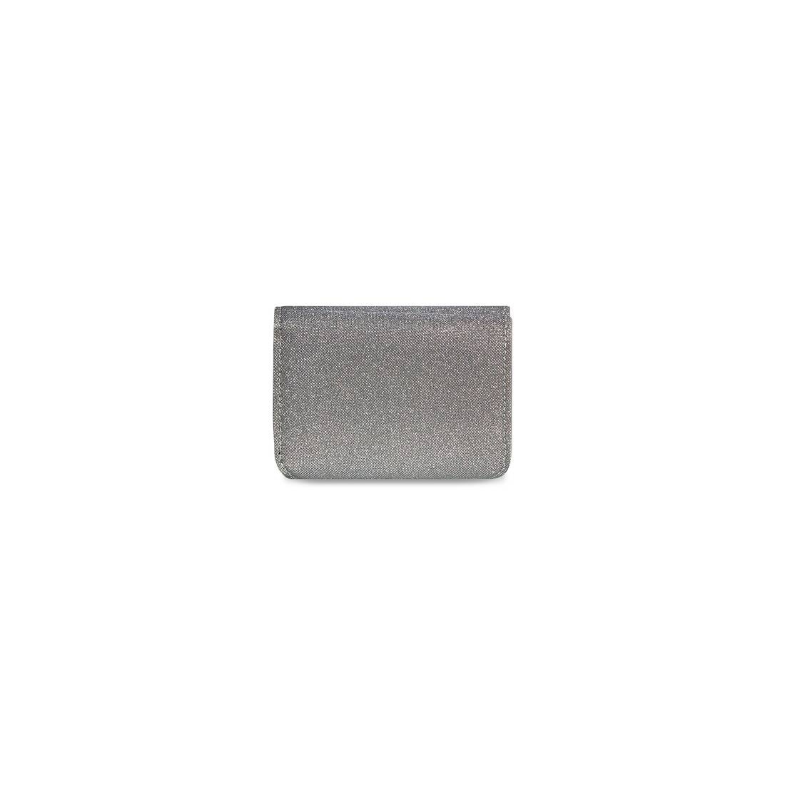 Women's Cash Mini Wallet In Glitter Material  in Grey - 2