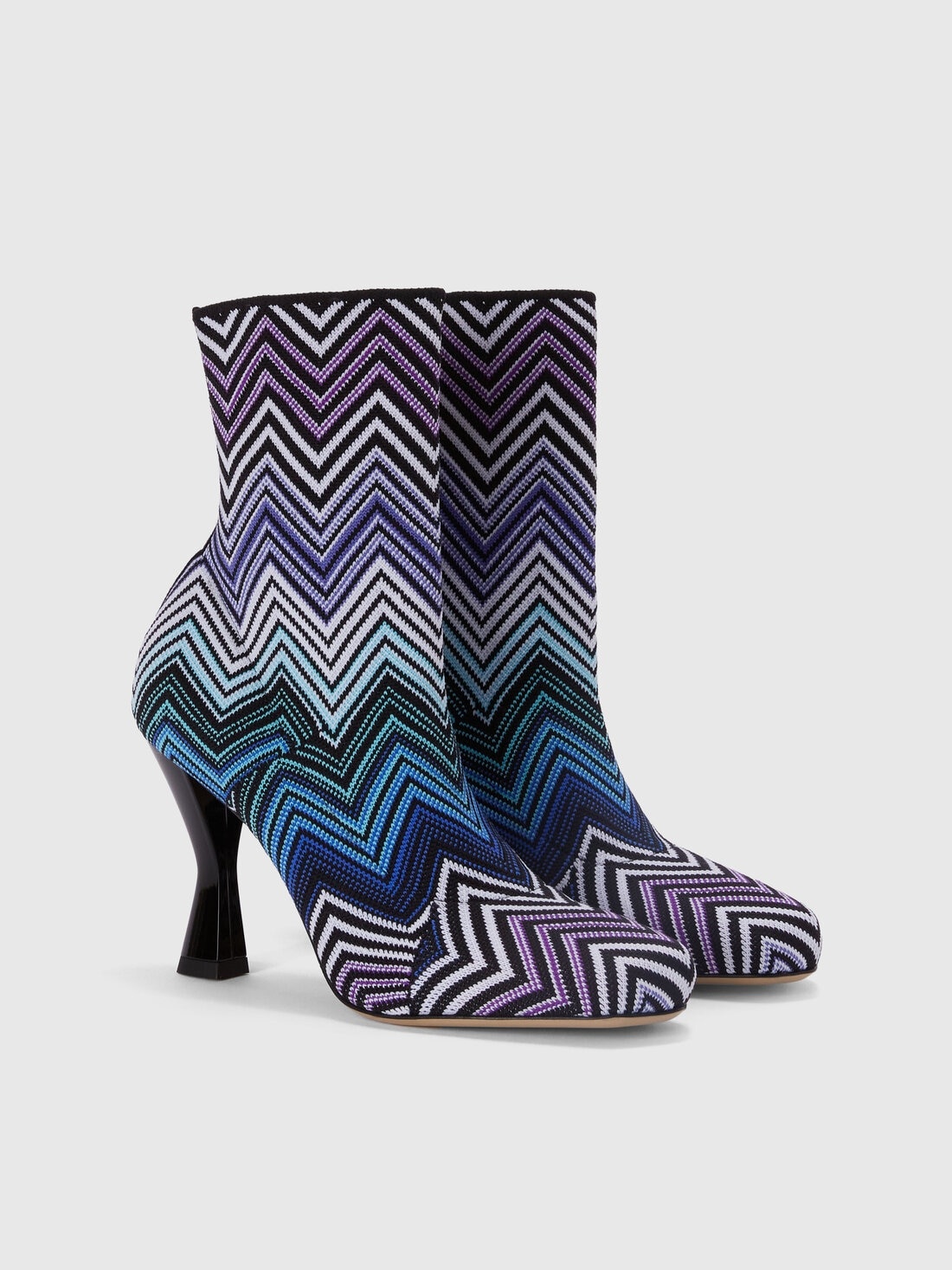 Ankle boots in zig zag fabric with culture heel - 2